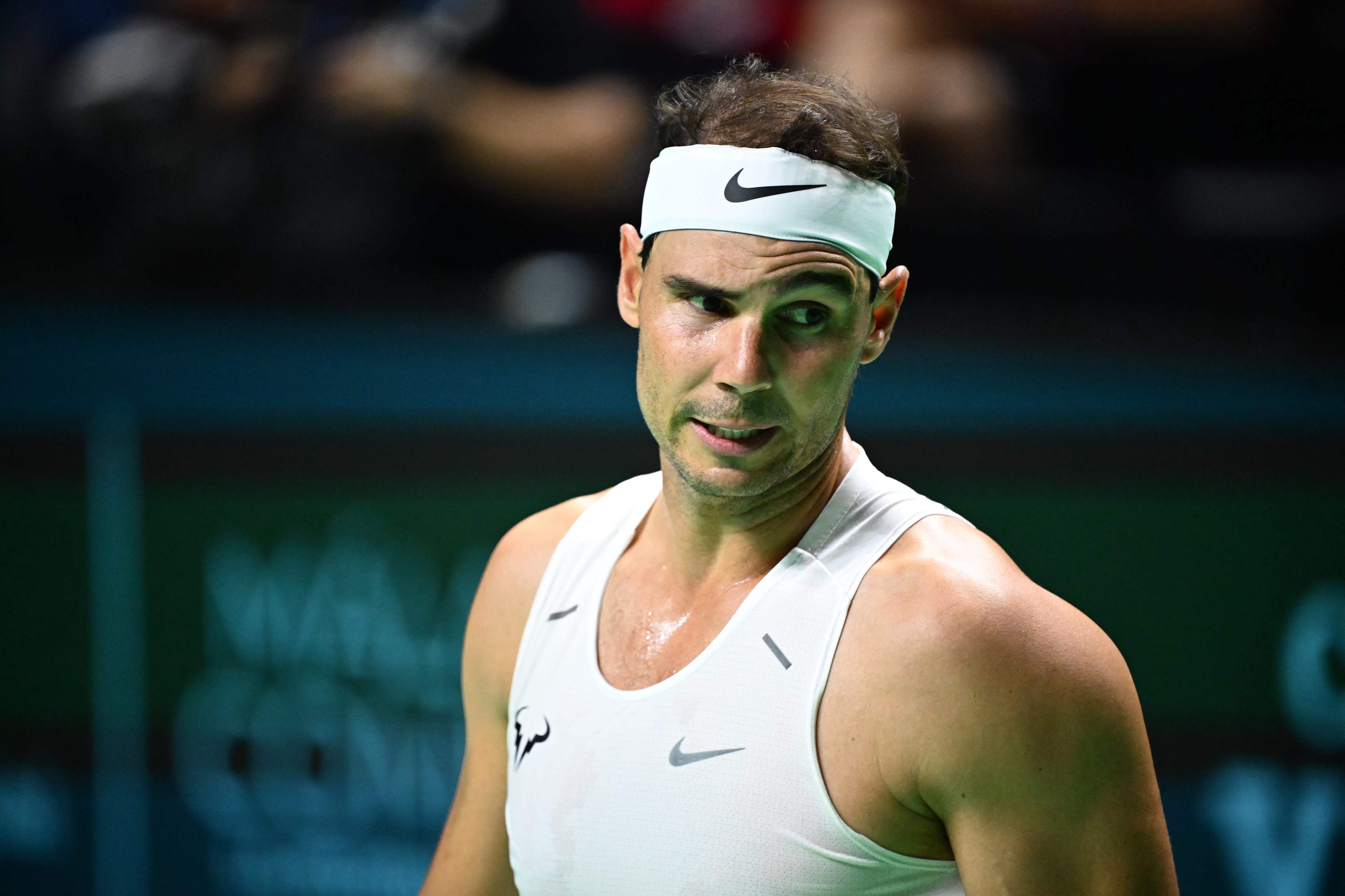  Rafa Nadal, en un entrenamiento de la Copa Davis.