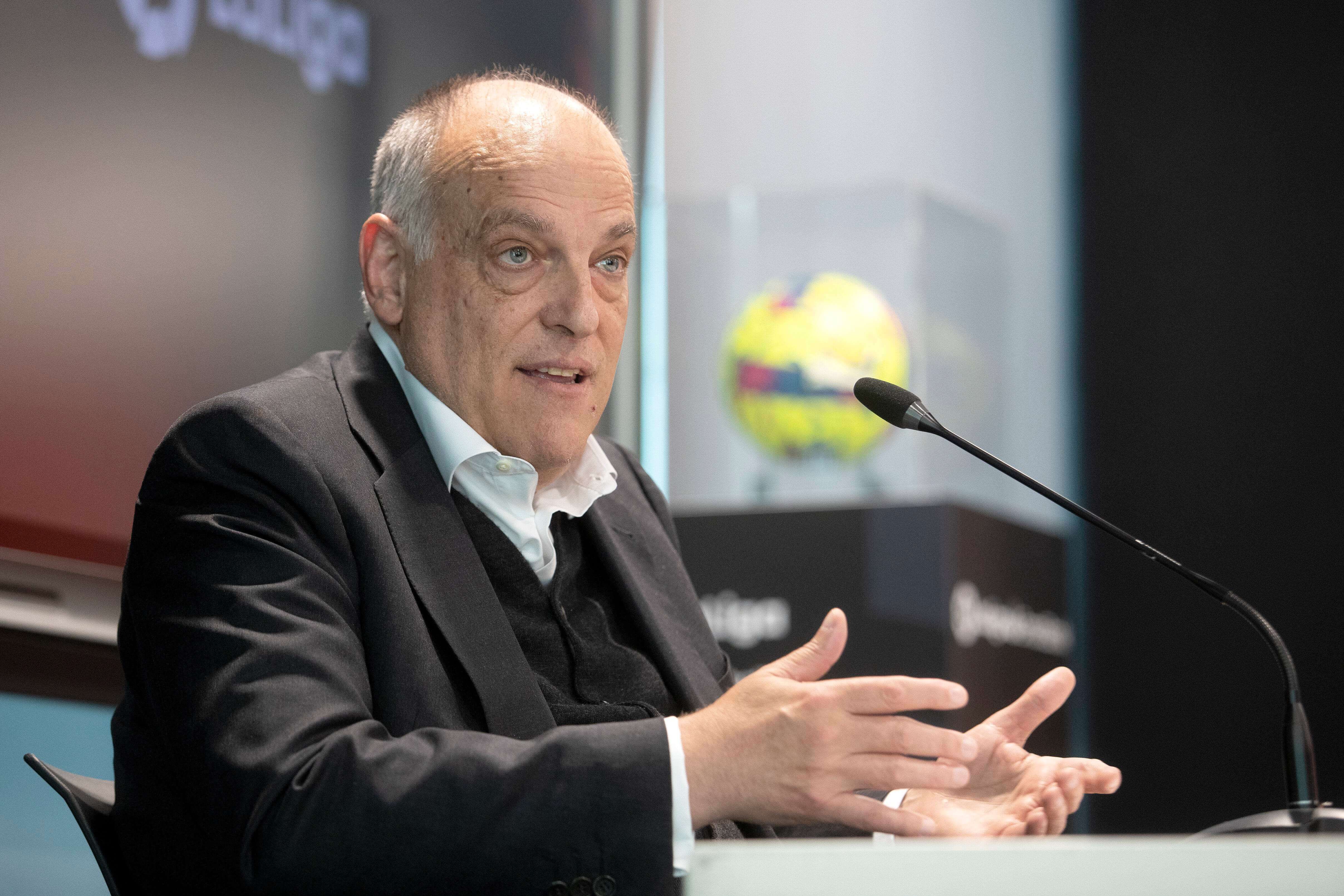 Javier Tebas, en un acto de LALIGA (FOTO: Cordón Press).