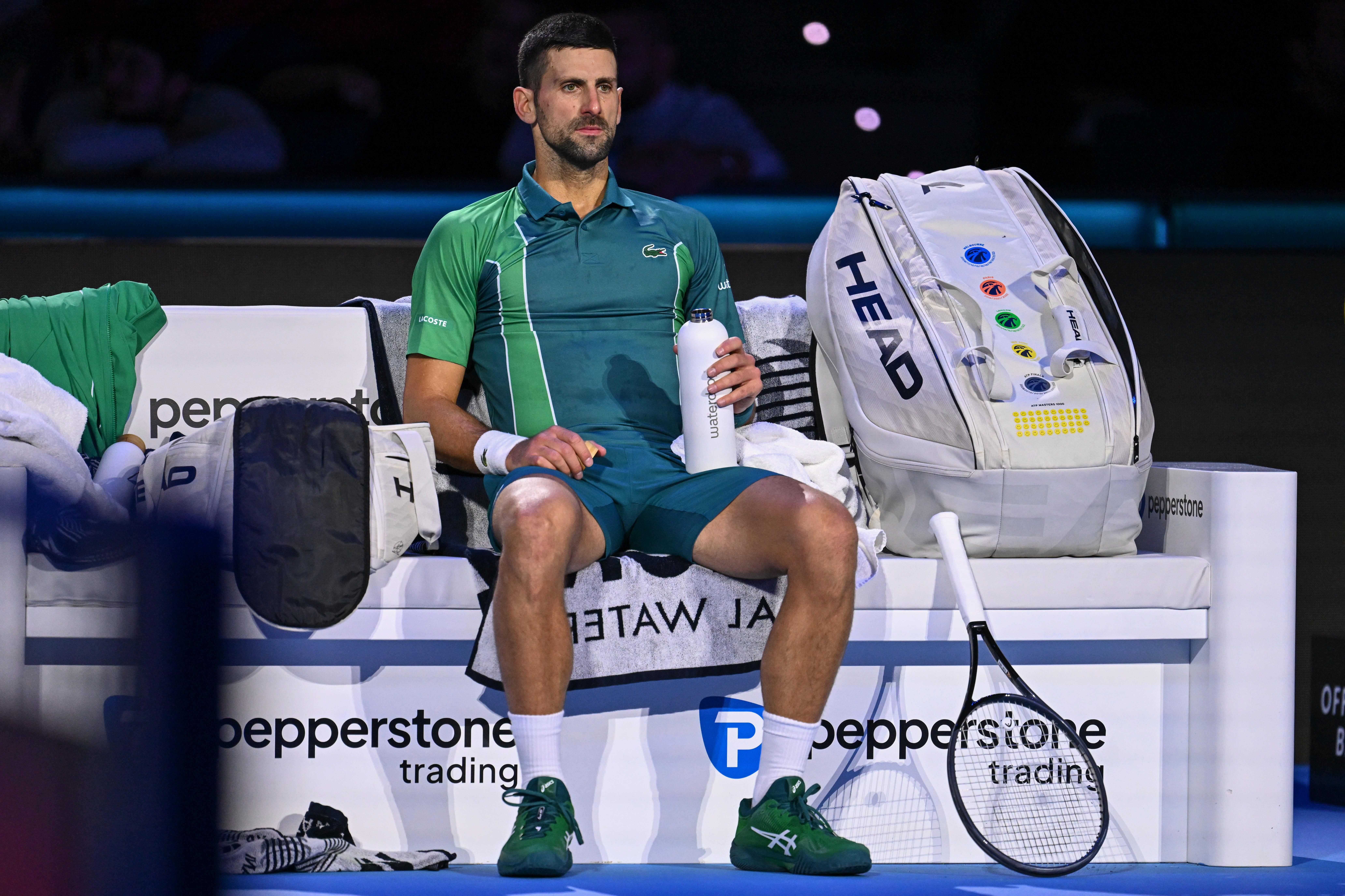  Djokovic en el partido ante Rune.