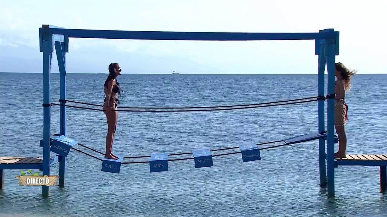 Aurah Ruiz en el puente de las emociones en 'Supervivientes' (Telecinco)