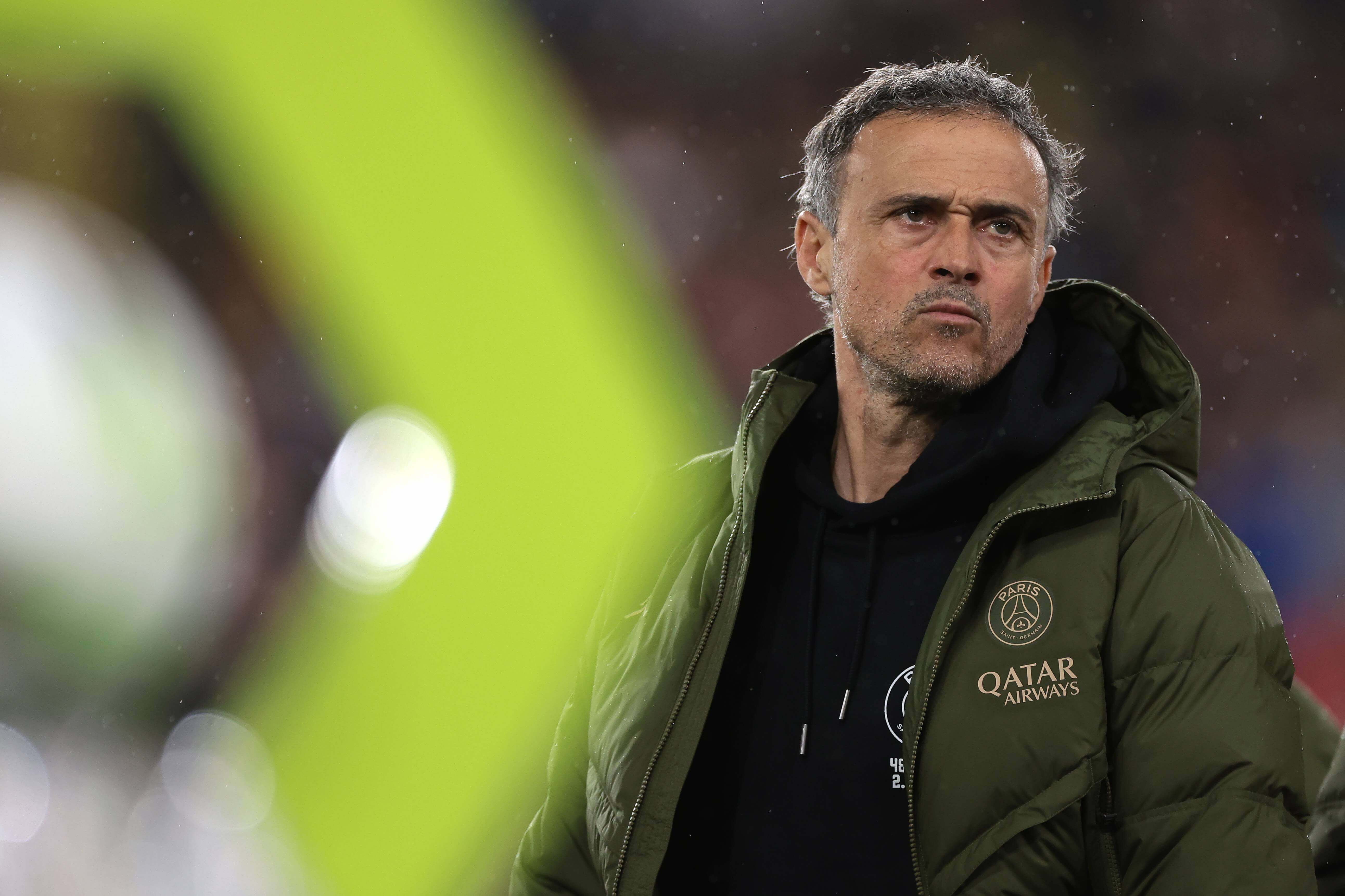  Luis Enrique durante un partido del PSG