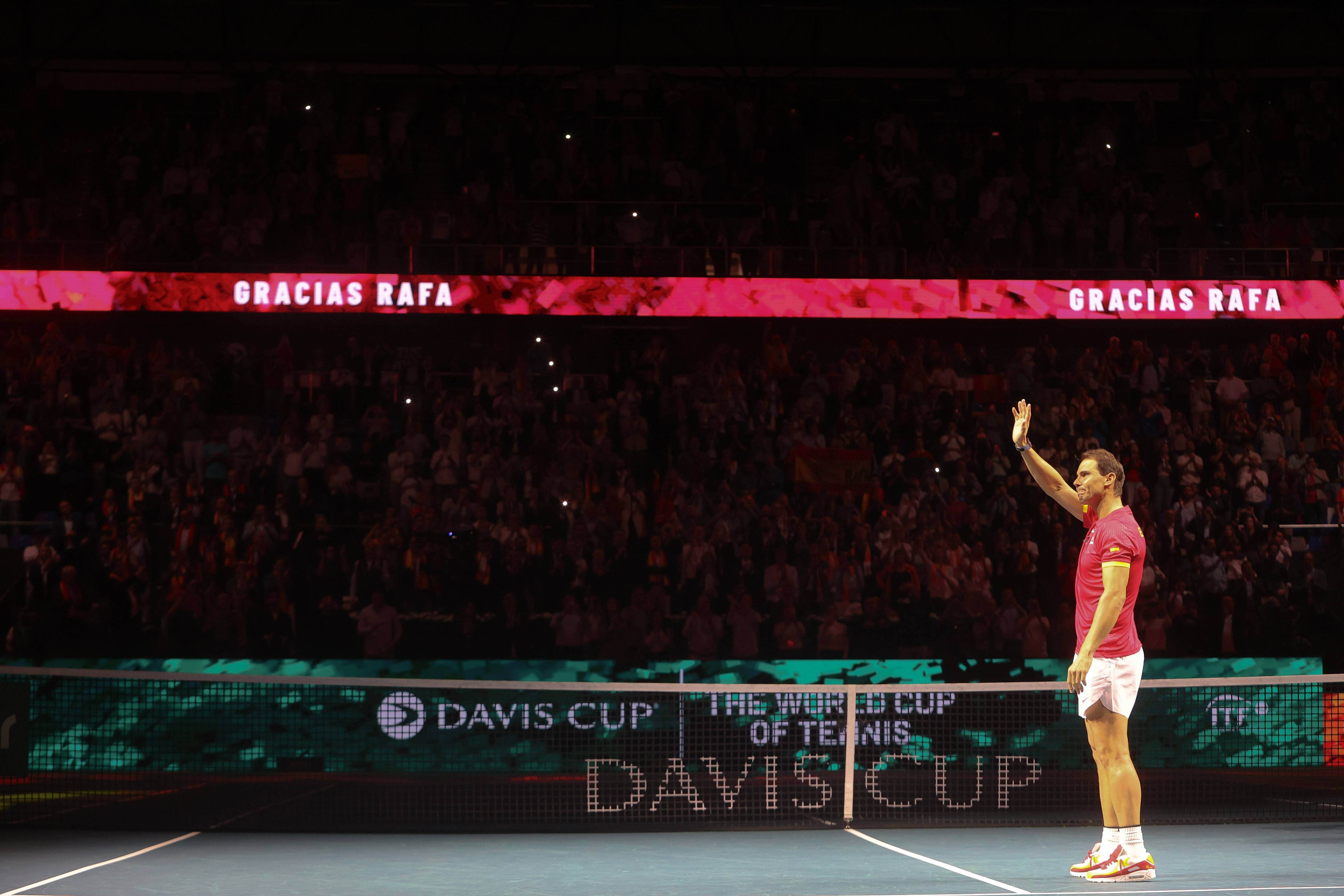  Rafa Nadal, en su despedida del tenis en Málaga