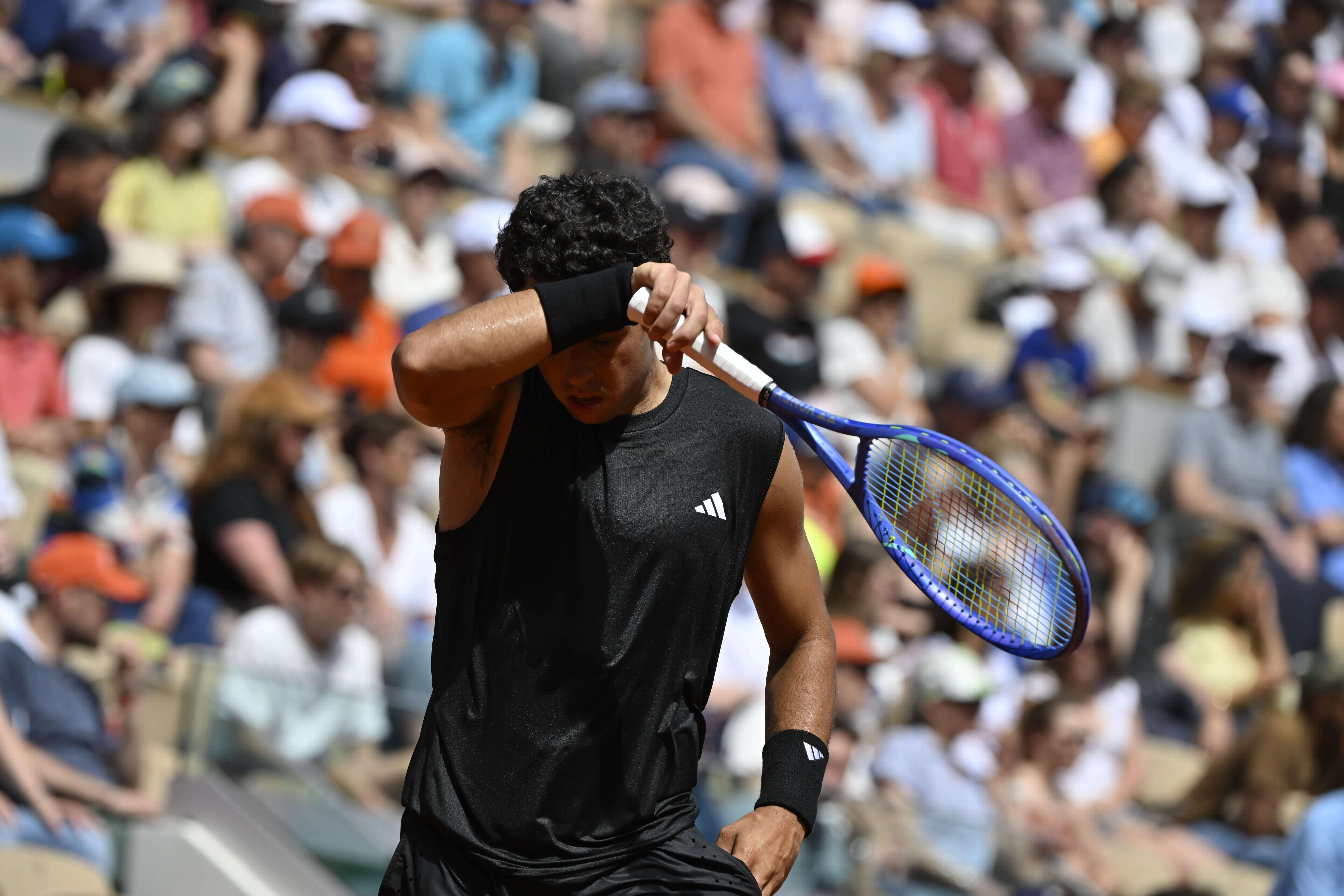  Munar se lamenta durante un punto