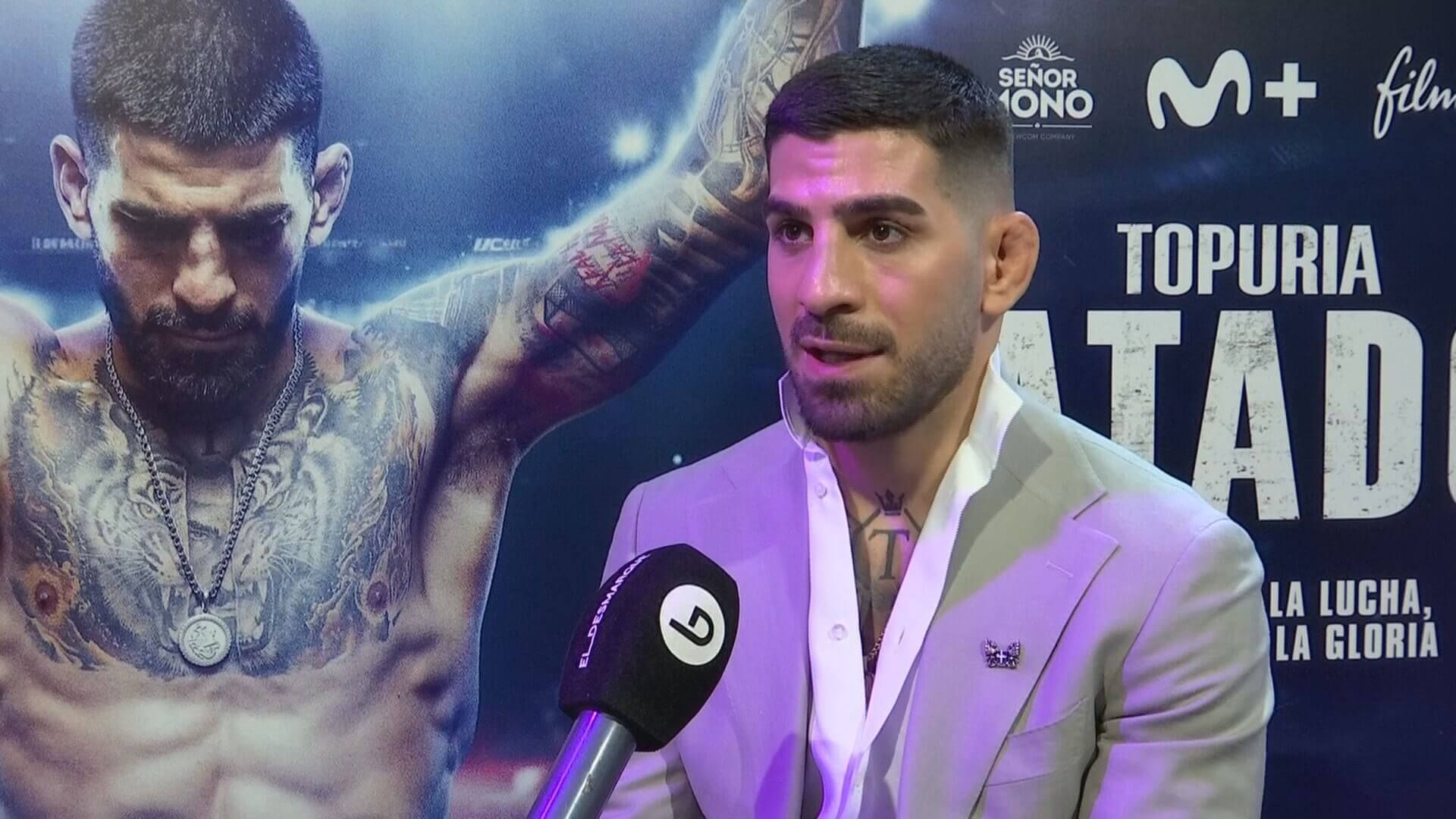 Ilia Topuria atiende a ElDesmarque en la presentación de su película