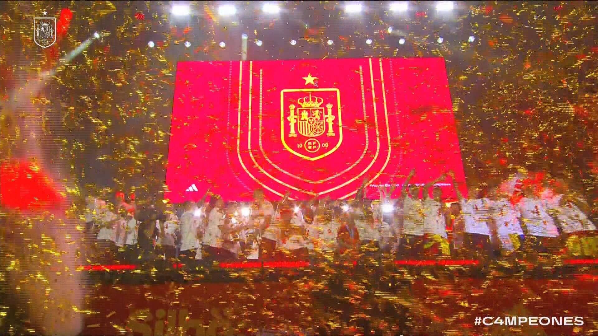  La celebración de la Selección Española (Fuente: RFEF)