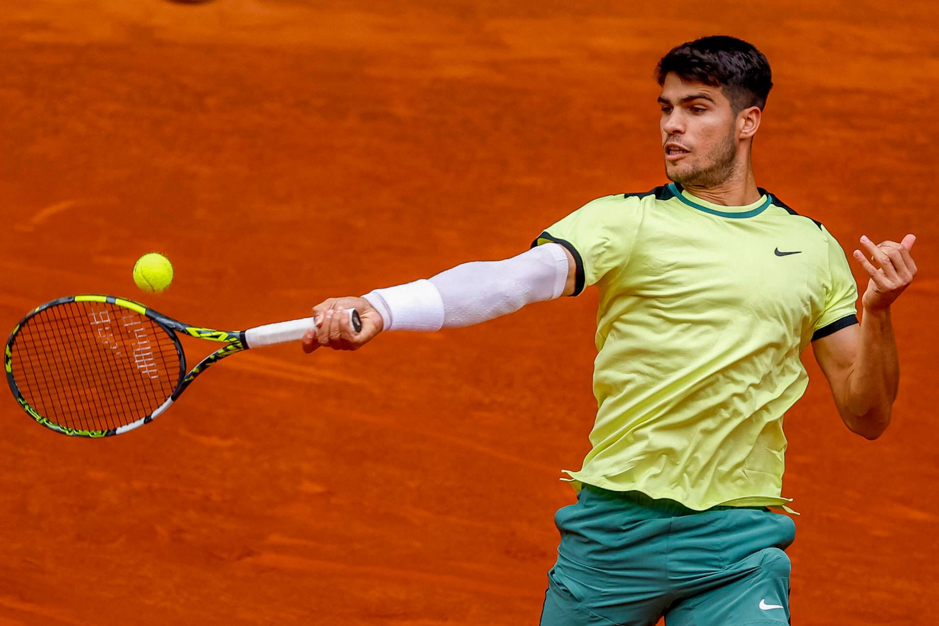 Carlos Alcaraz, durante un partido del Mutua Madrid Open.