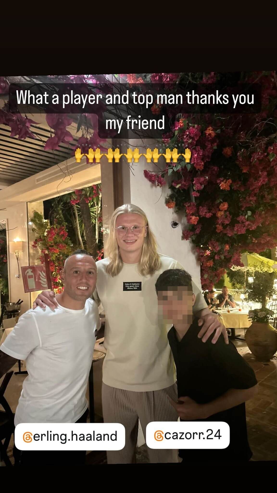  Santi Cazorla junto a Haaland (Instagram: @santicazorla)