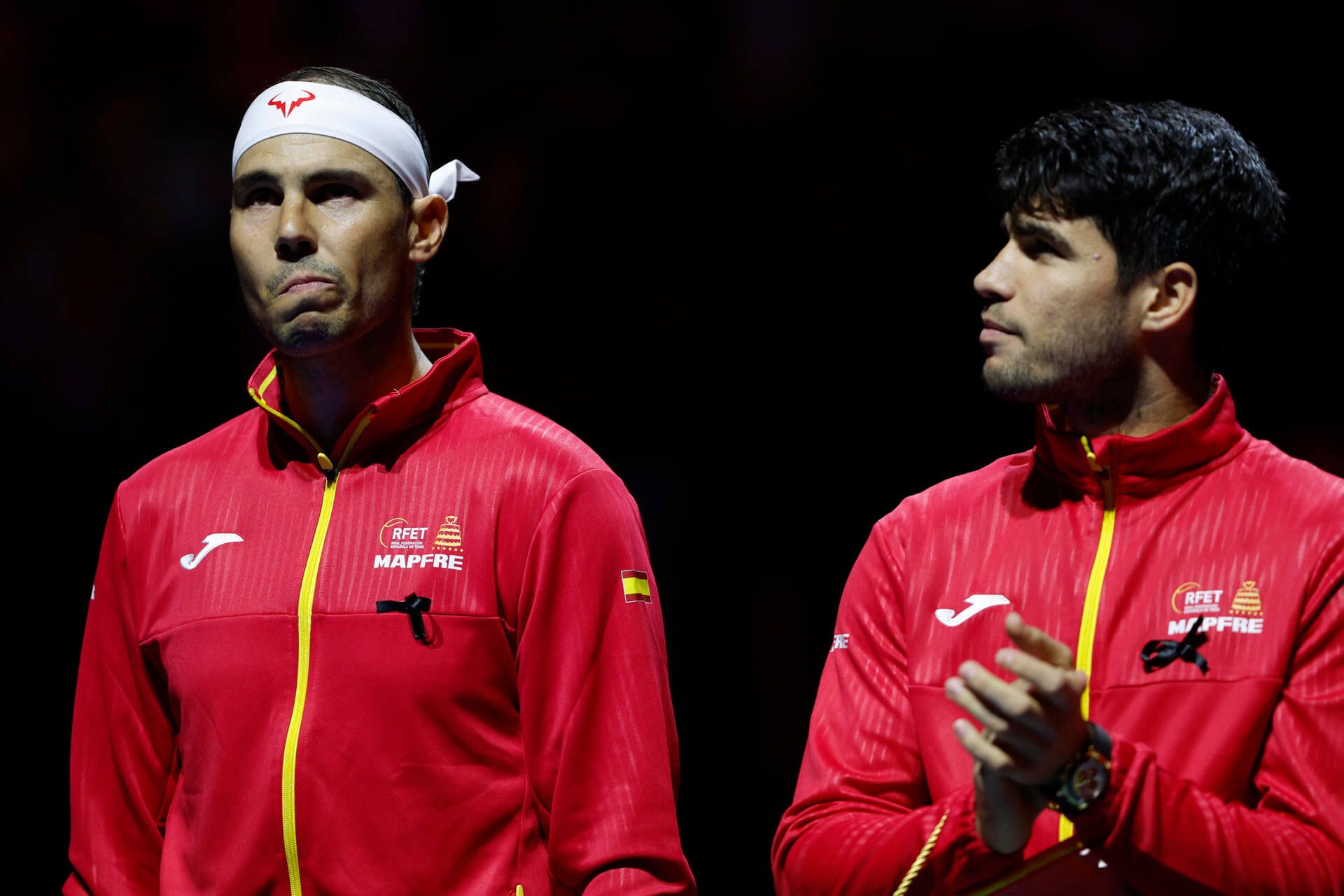 Rafa Nadal y Carlos Alcaraz, pasado, presente y futuro del tenis español.