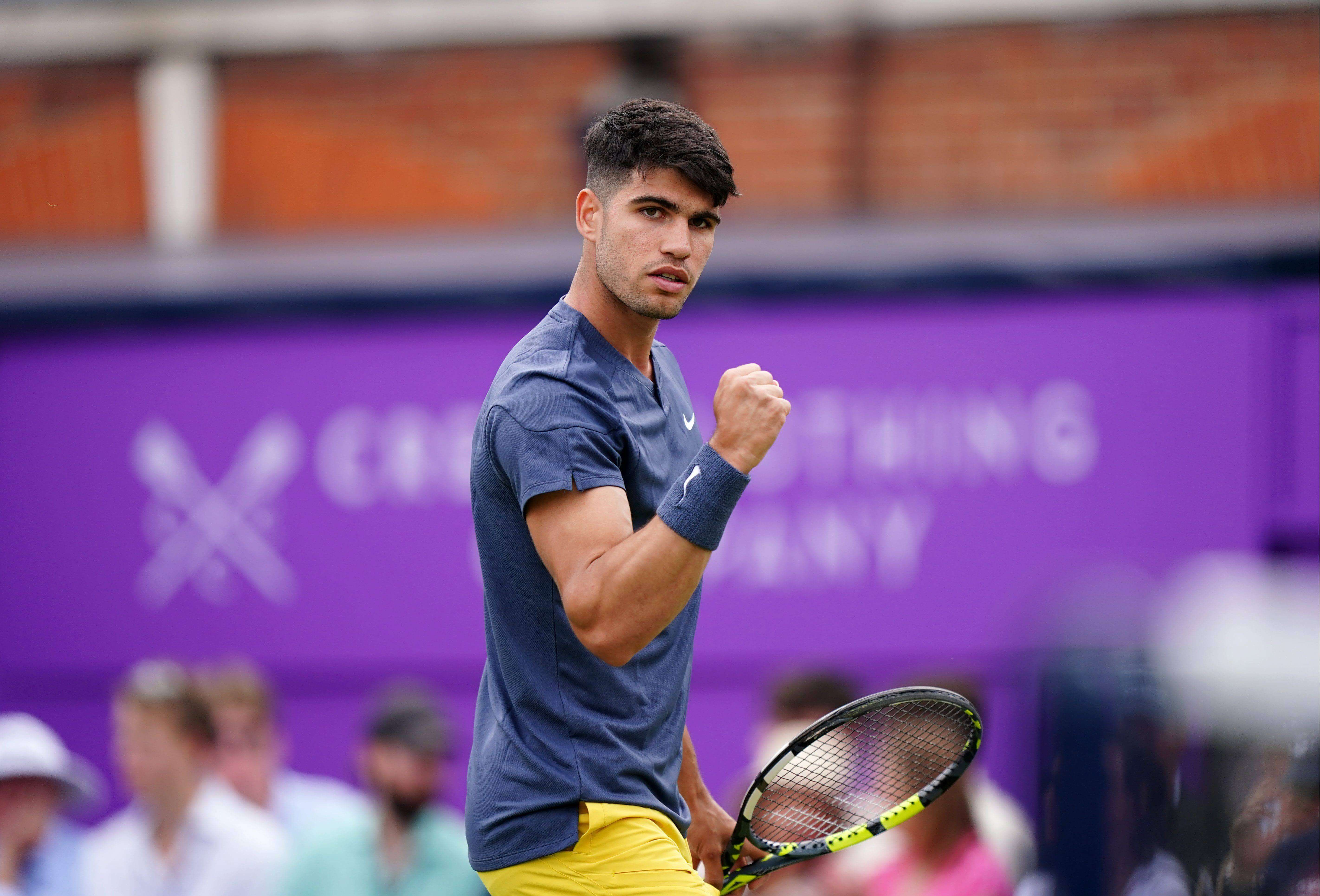  Carlos Alcaraz celebra un punto en Queens
