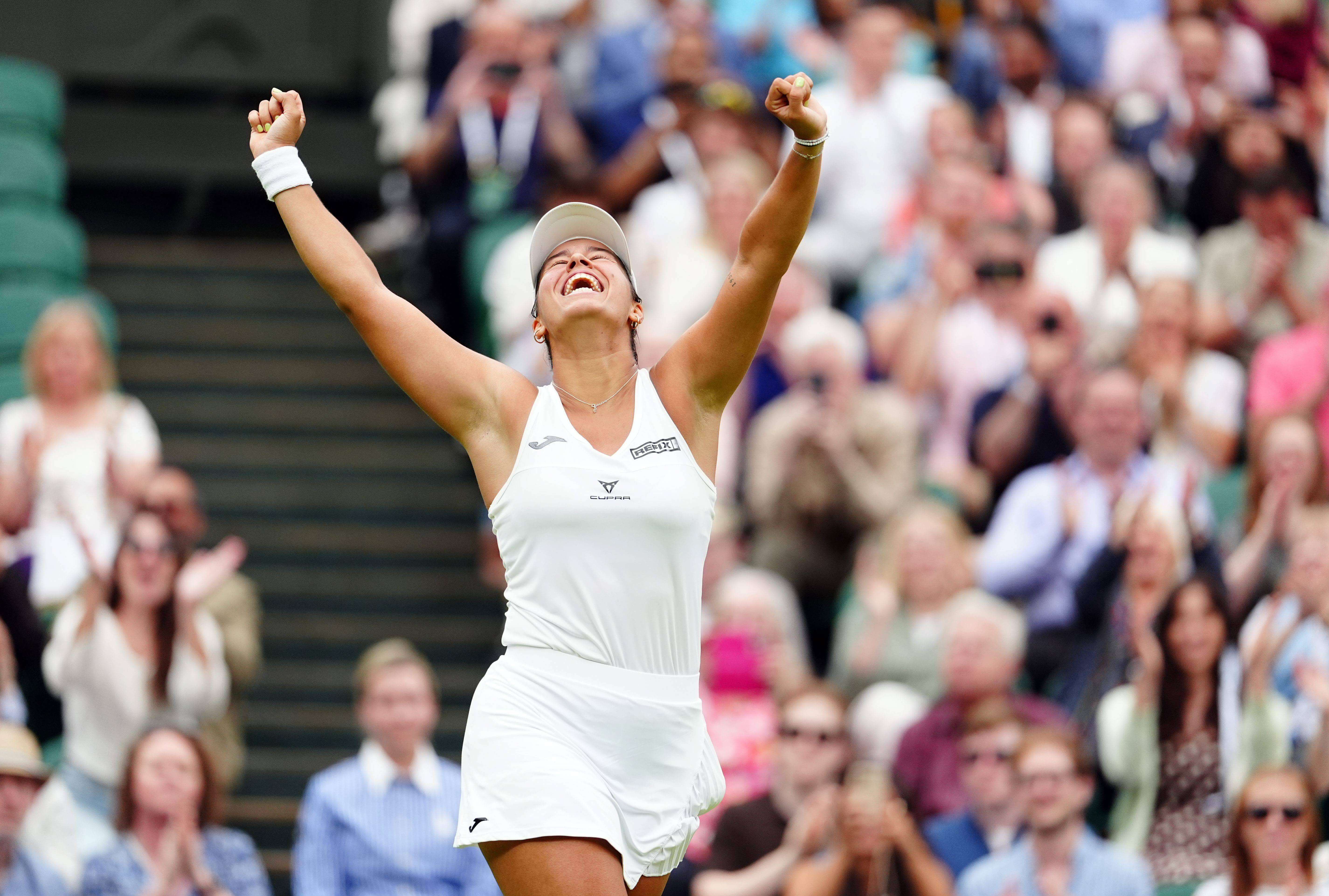  Jessica Bouzas muestra su alegría tras ganar en Wimbledon