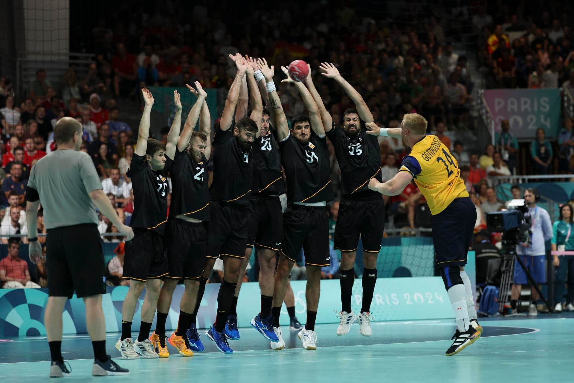  Los 'Hispanos', en la derrota ante Suecia.