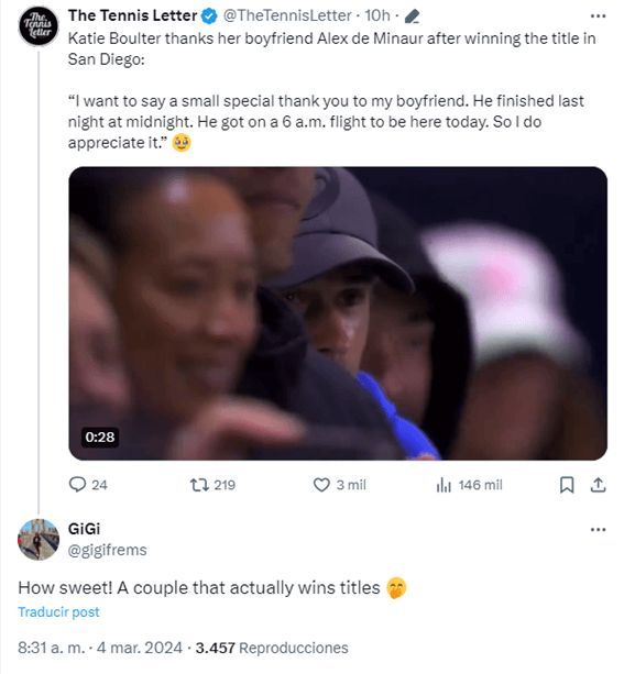  Algunas reacciones al bonito gesto de De Miñaur (Captura de X).