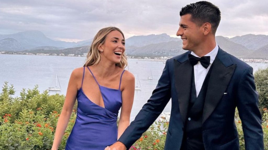  Álvaro Morata y Alice Campello en la boda de Marcos Llorente y Paddy (@alvaromorata)