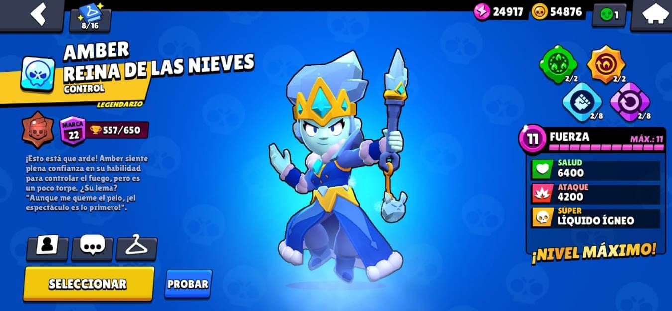 La skin de Amber Reina de las Nieves en Brawl Stars