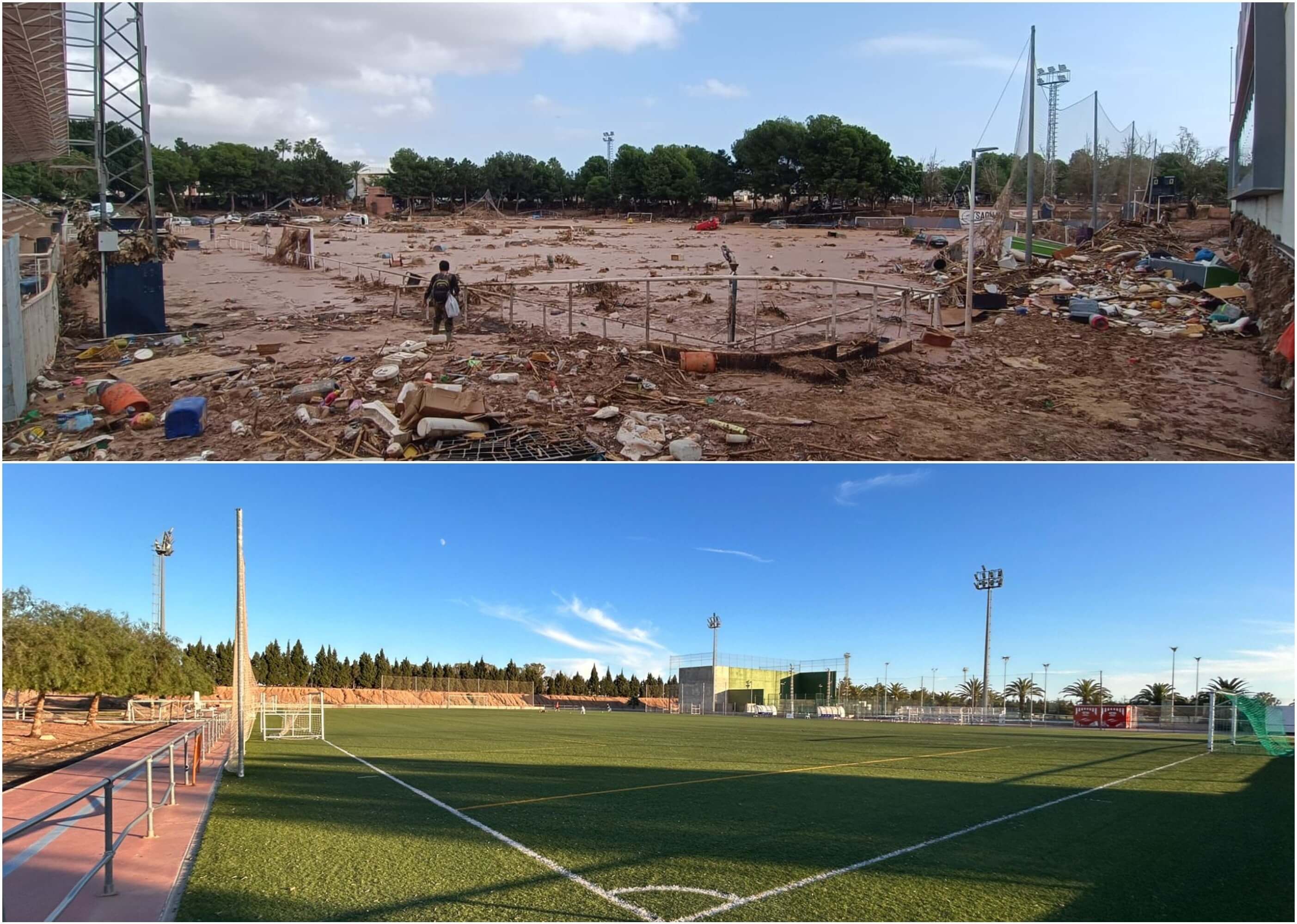 Así está el campo del E1 Paiporta y el de El Puig
