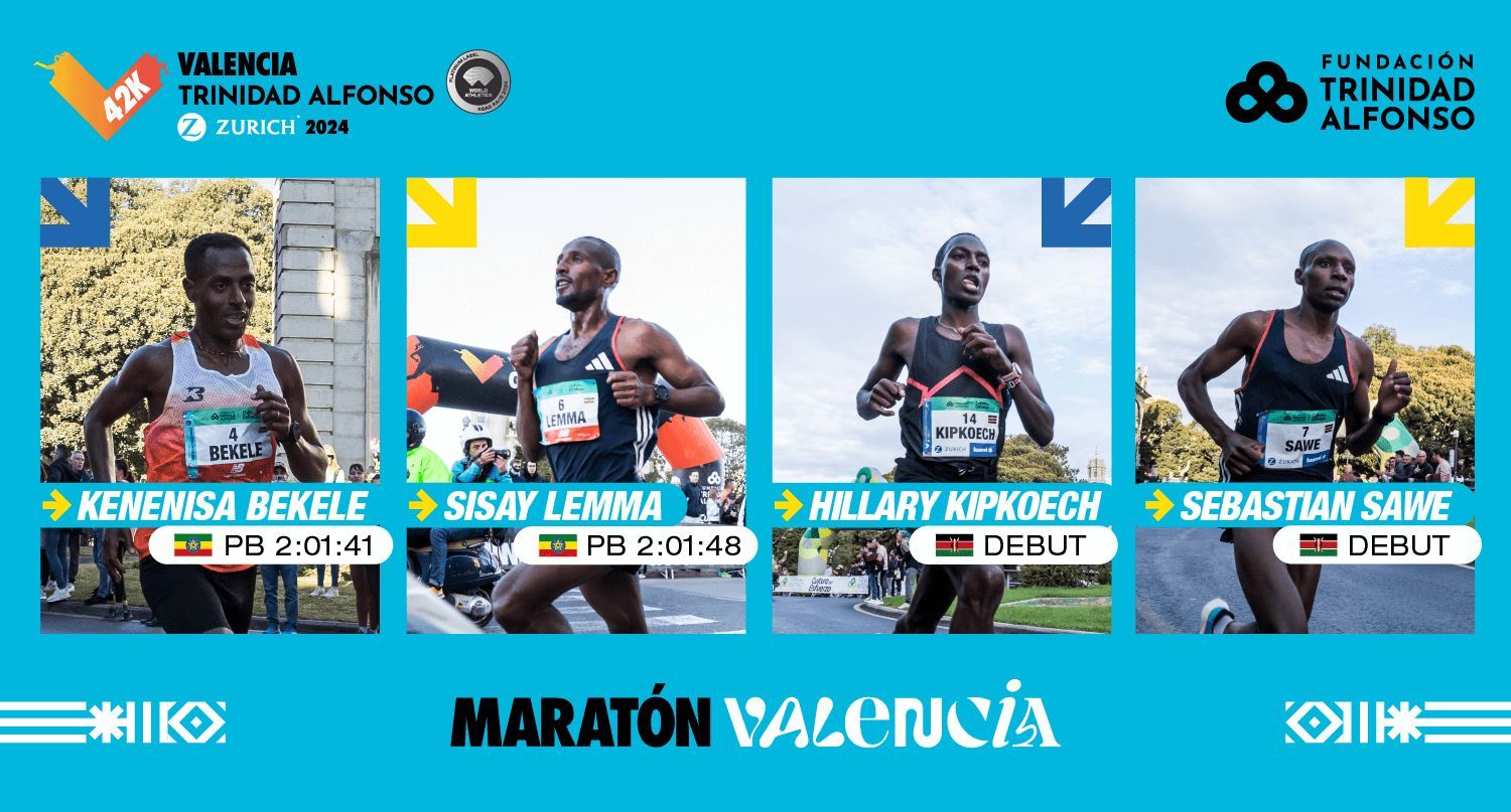 Atletas de élite masculinas en el Maratón Valencia