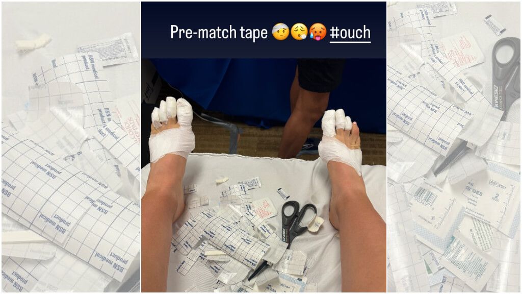  Paula Badosa muestra cómo tuvo que jugar.