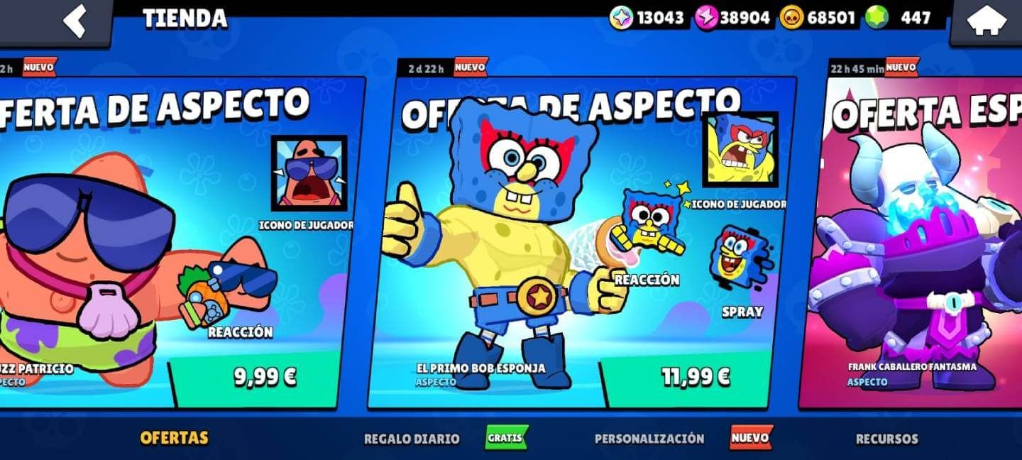  El Primo Bob Esponja y todas sus skins llegan a la tienda de Brawl Stars