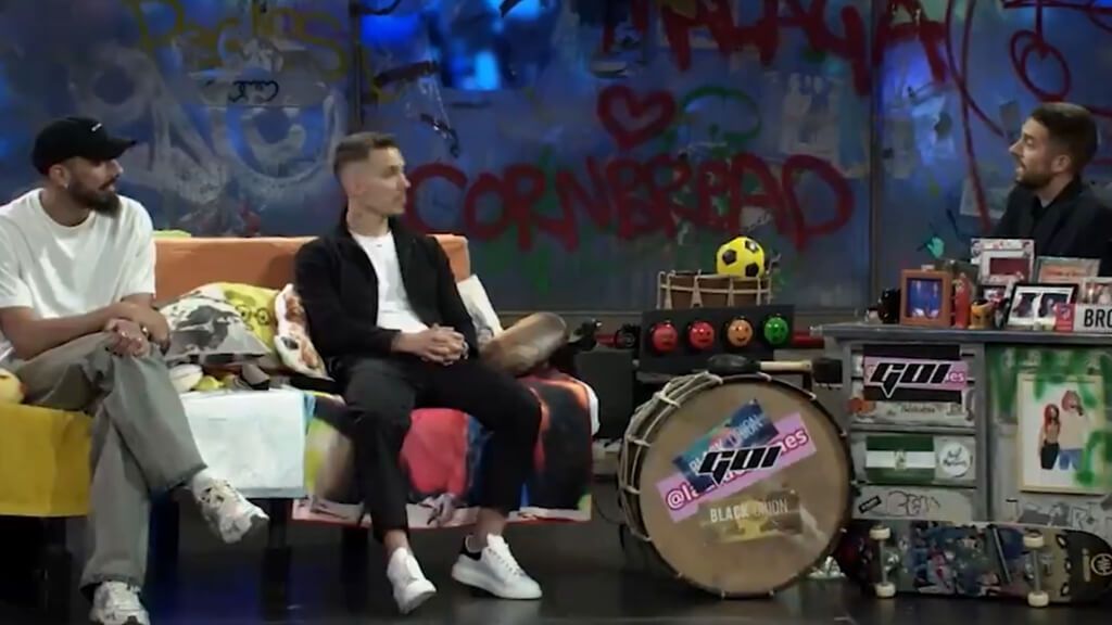  Borja Iglesias y Alejandro Grimnaldo en 'La Resistencia' (Captura redes sociales)