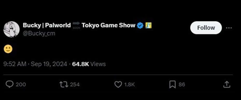  El community manager global de Palworld reaccionó con un emote y lo borró a los pocos minutos.