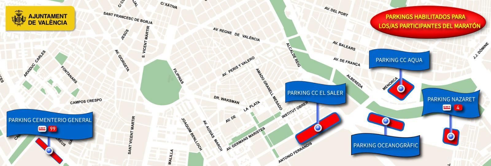  Calles cortadas por el Maratón Valencia