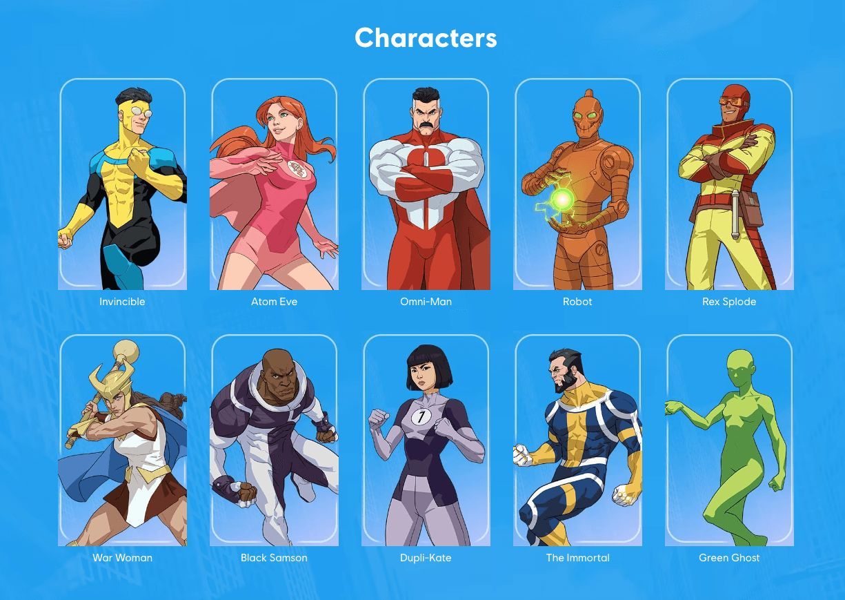 Los personajes de Invincible: Guarding the Globe