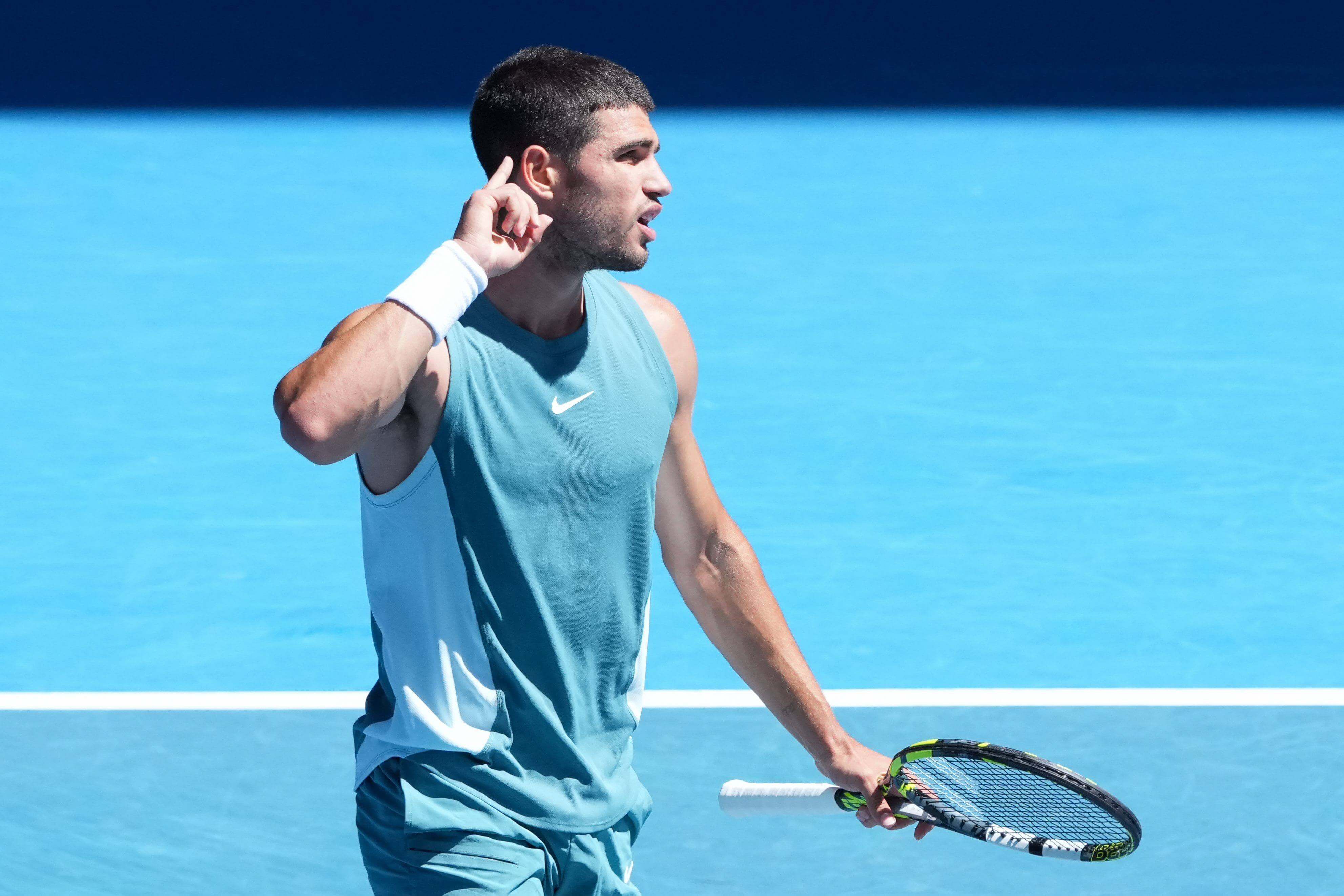 Carlos Alcaraz, en el Open de Australia.