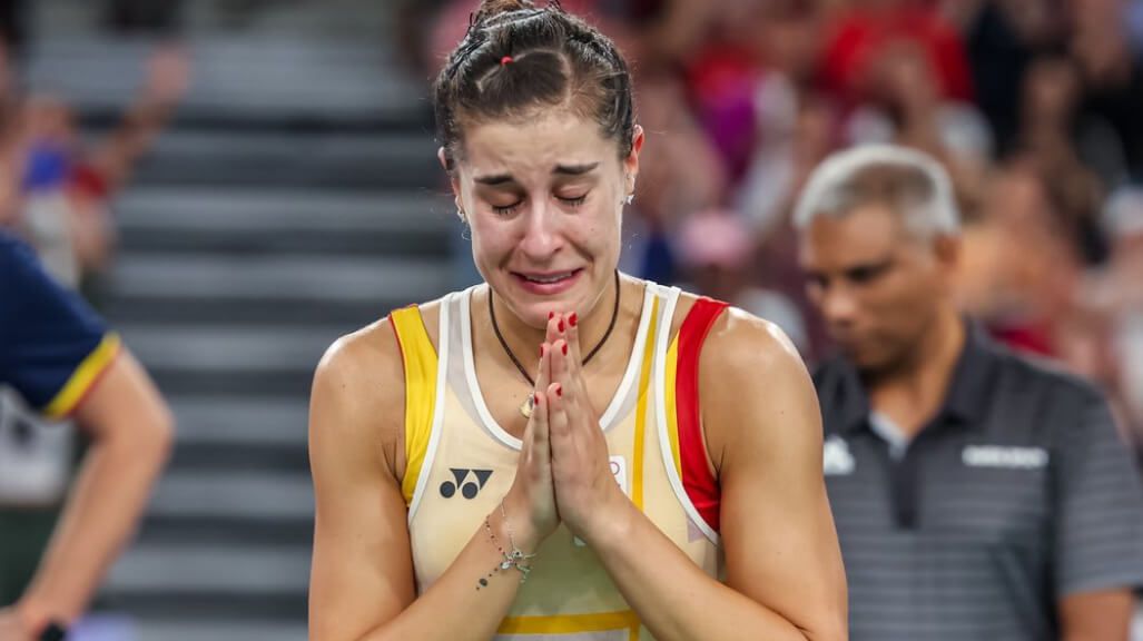  Carolina Marín, tras lesionarse (RR.SS)