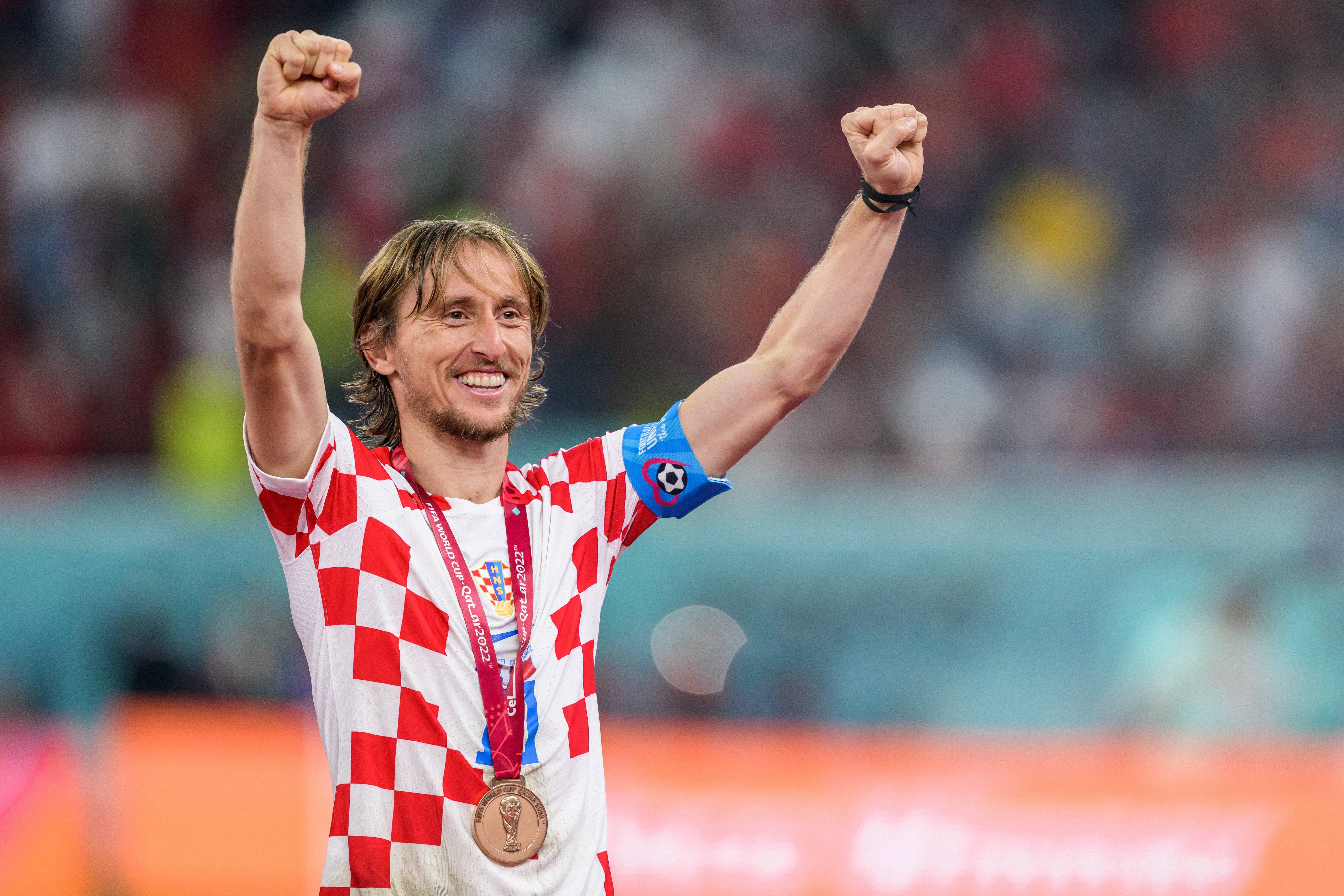 Modric celebra el bronce de Croacia (FOTO: Cordón Press).