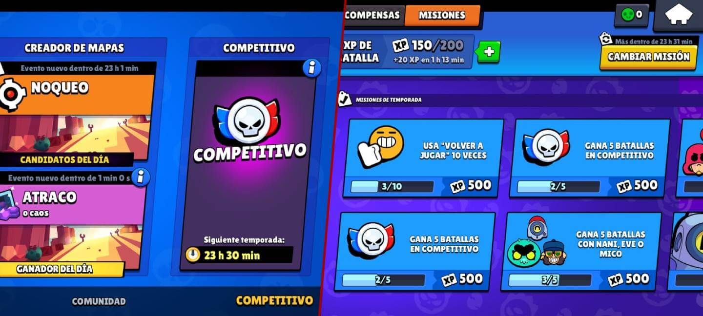 Las misiones sin Competitivo en Brawl Stars