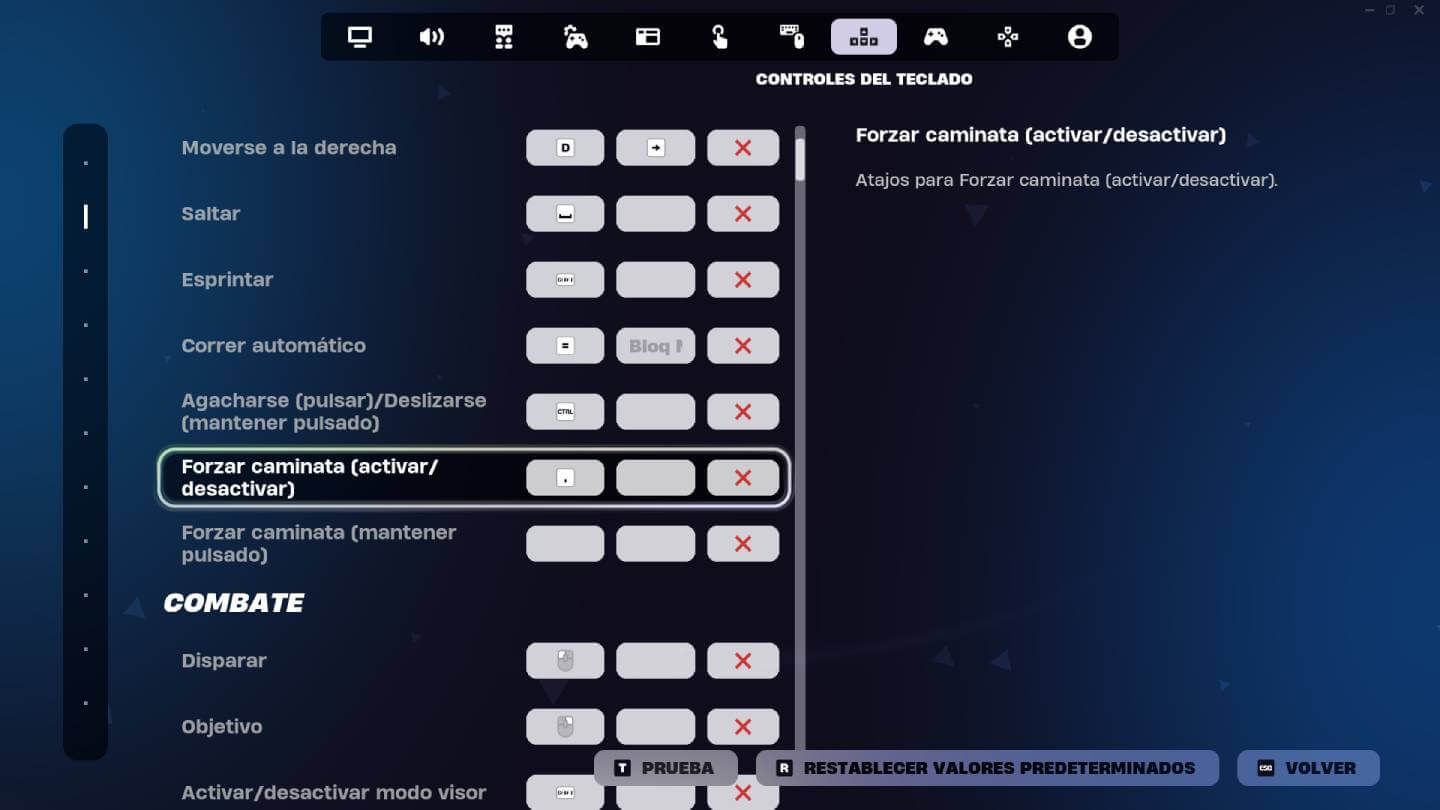  Los controles para arreglar el bug de andar lento en Fortnite