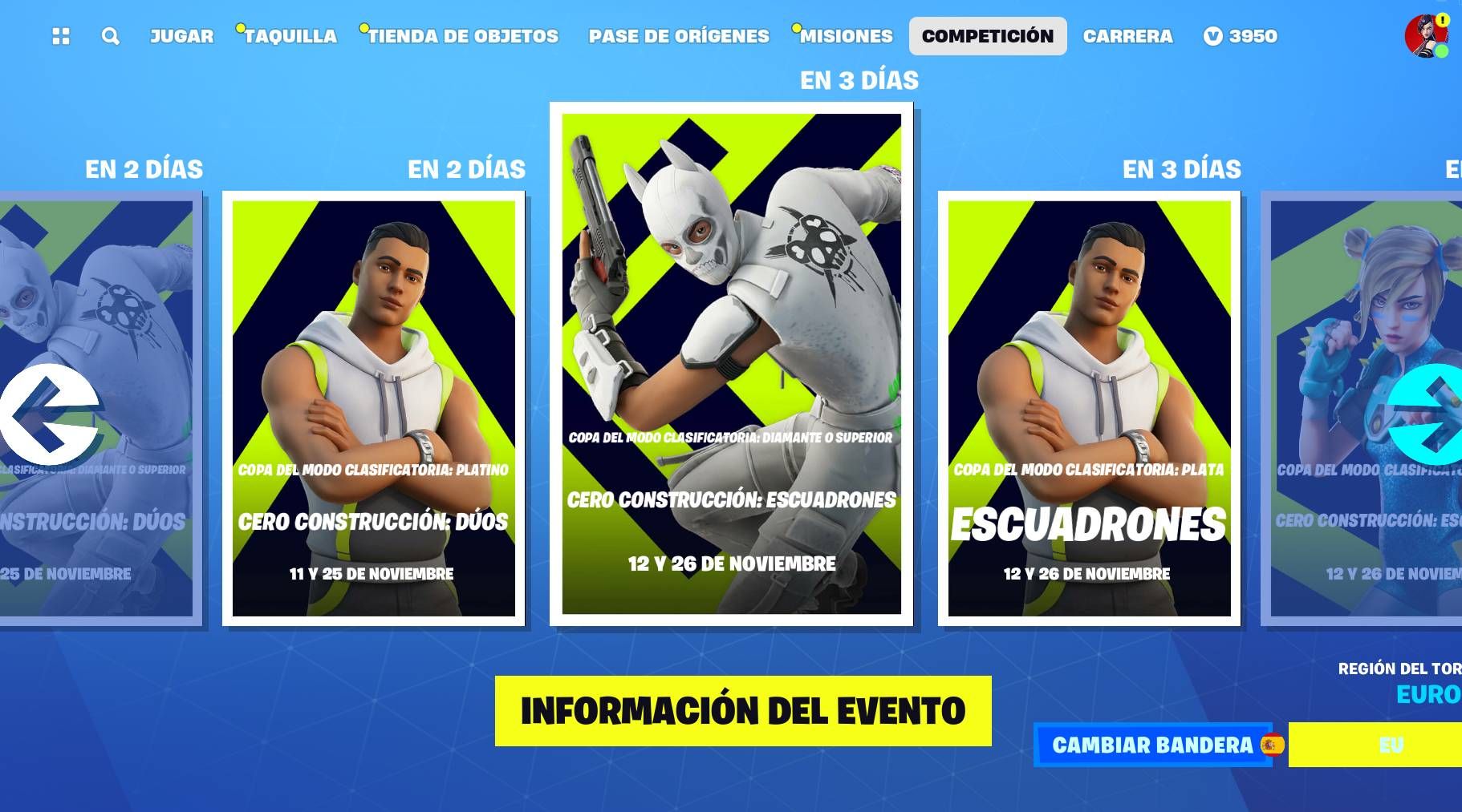 Las copas clasificatorias de Fortnite OG