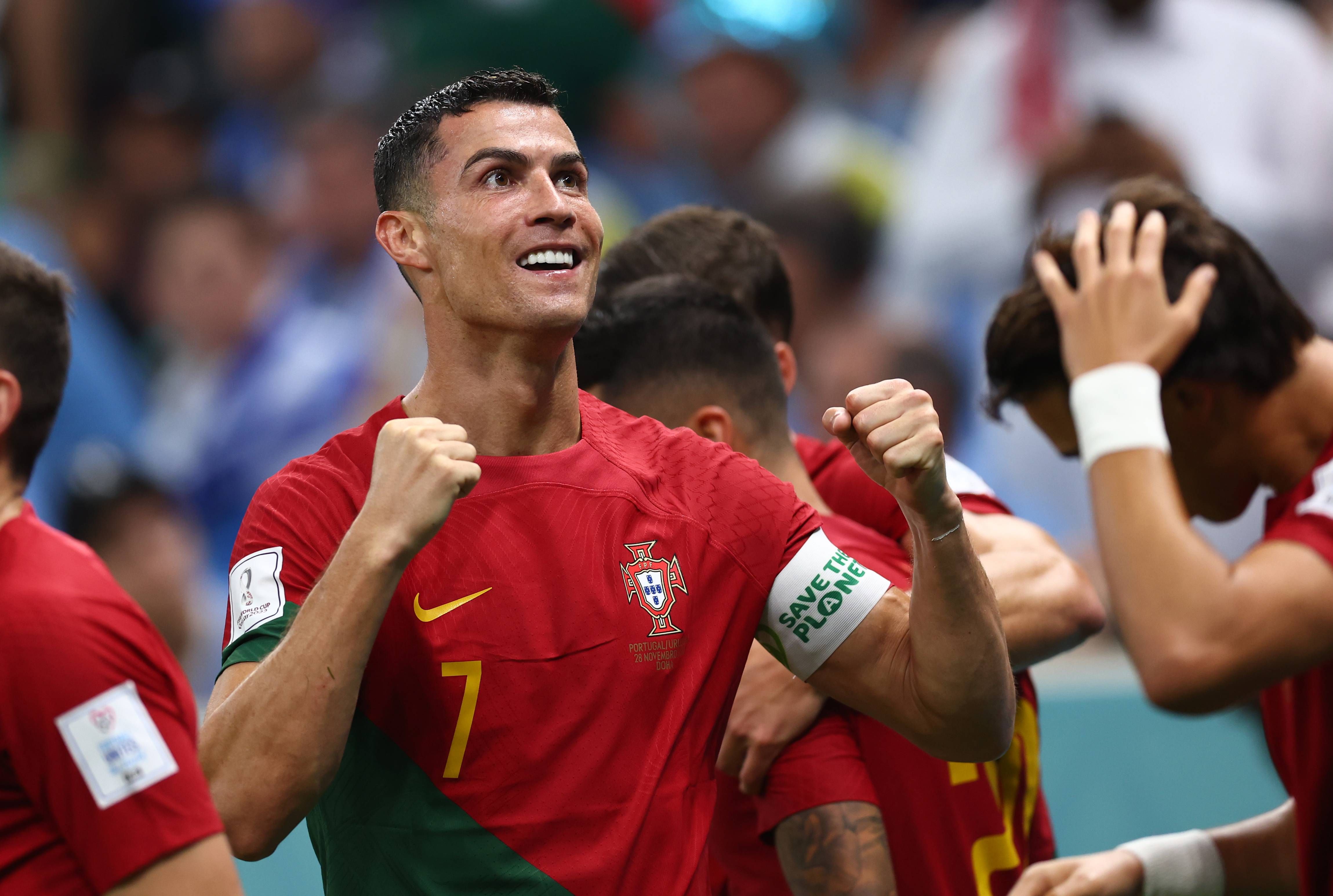  Cristiano Ronaldo celebra un gol con Portugal en el Mundial de Qatar.