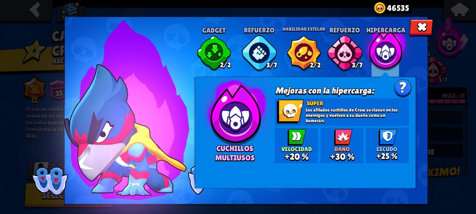  Crow, una de las nuevas Hipercargas en Brawl Stars