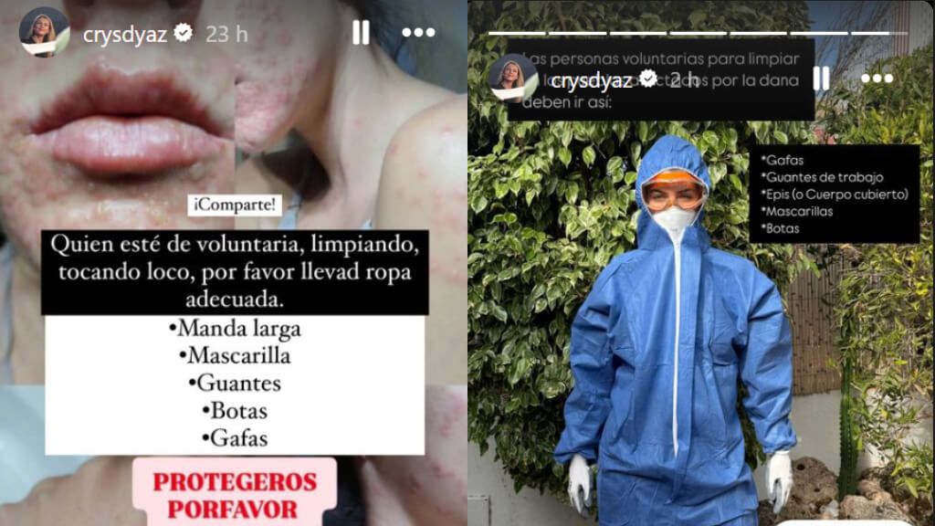 Crys Dyaz recuerda en sus redes sociales cómo protegerse tras la DANA