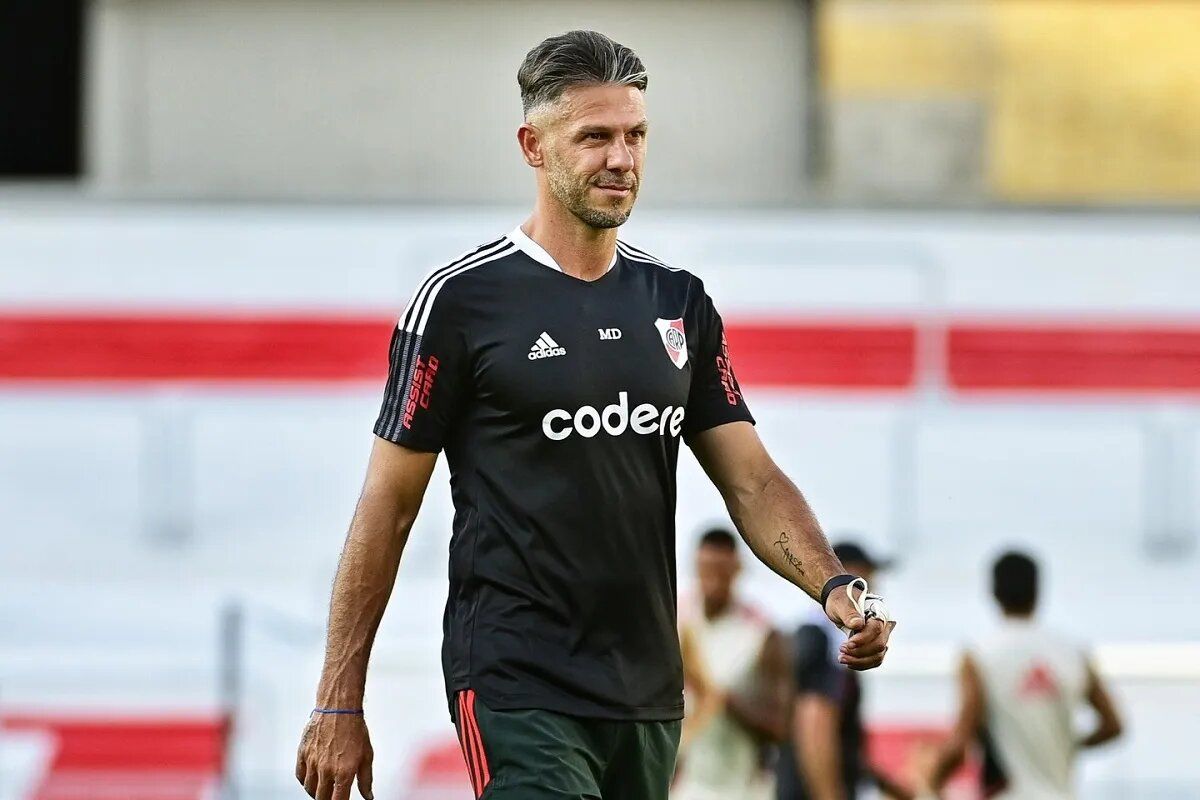  Demichelis, en un entrenamiento de River.