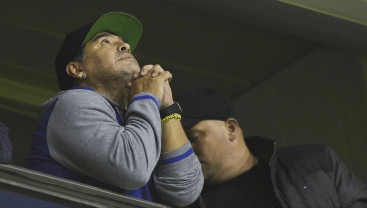  Diego Armando Maradona, en la grada durante el Mundial 2018.