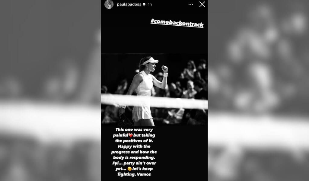 Paula Badosa y su mensjae en redes sociales