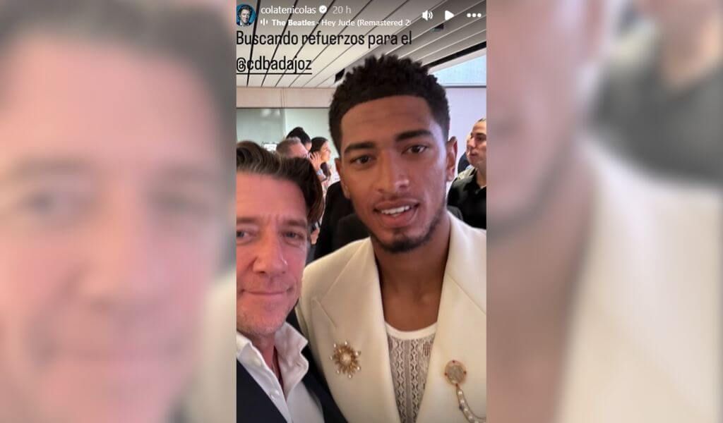 Colate y Jude Bellingham, en la presentación del documental de Courtois