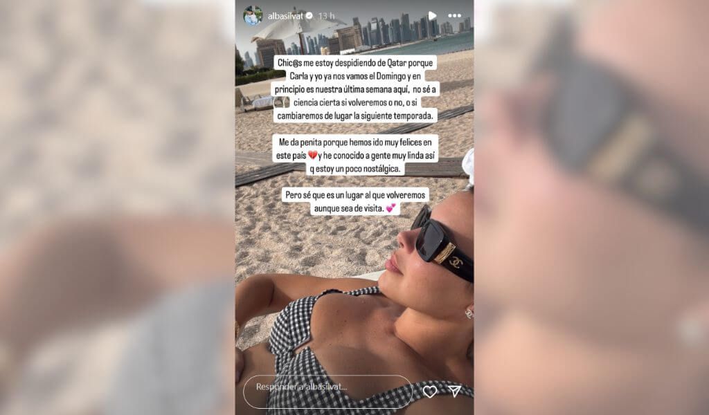 Alba Silva despidiéndose de Qatar