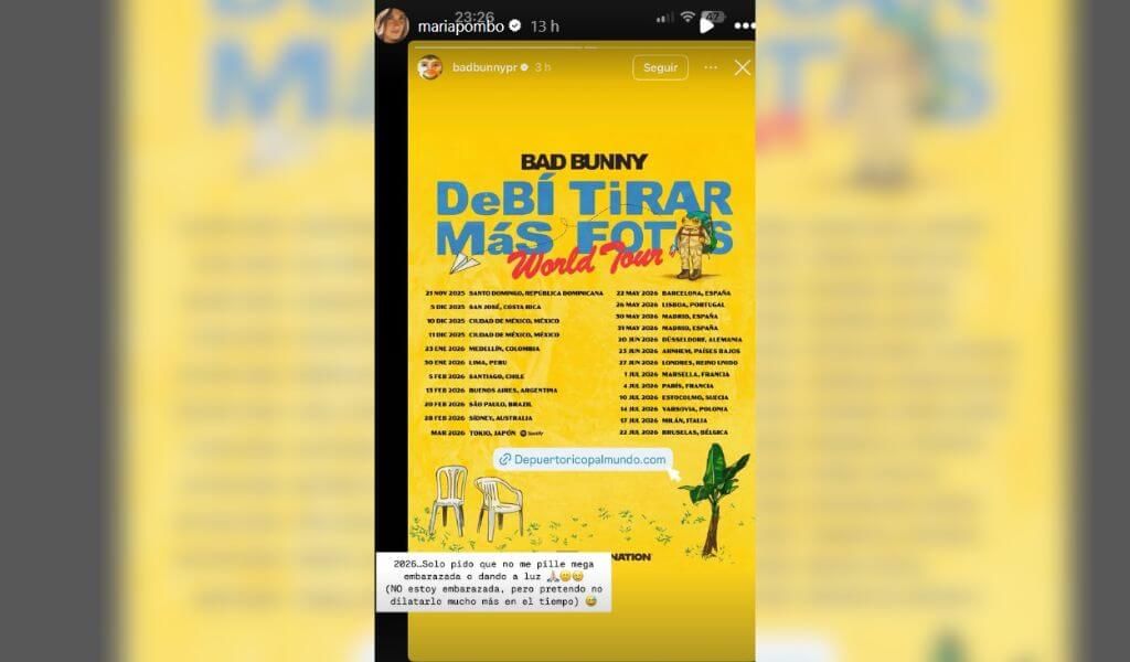 María Pombo y su petición al 2026 con el concierto de Bad Bunny