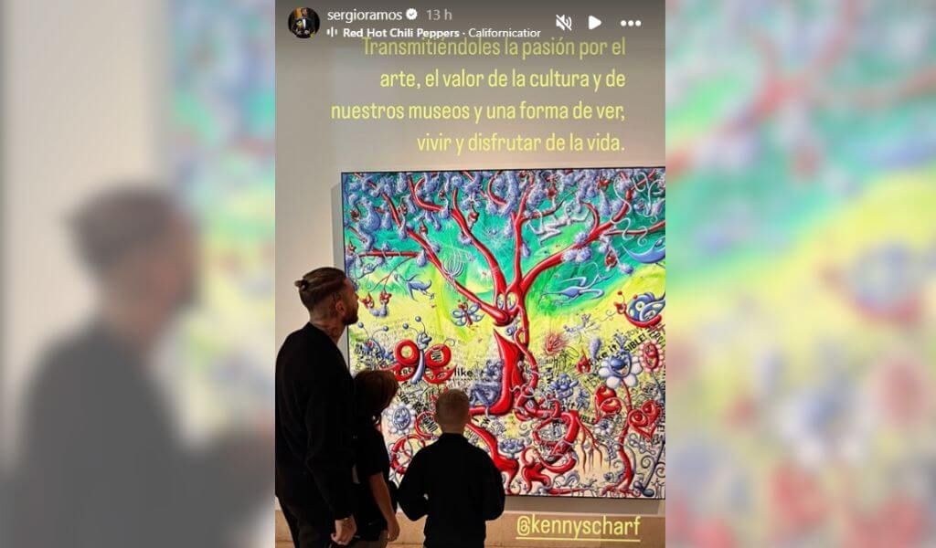  Sergio Ramos y sus hijos en el Museo Thyssen