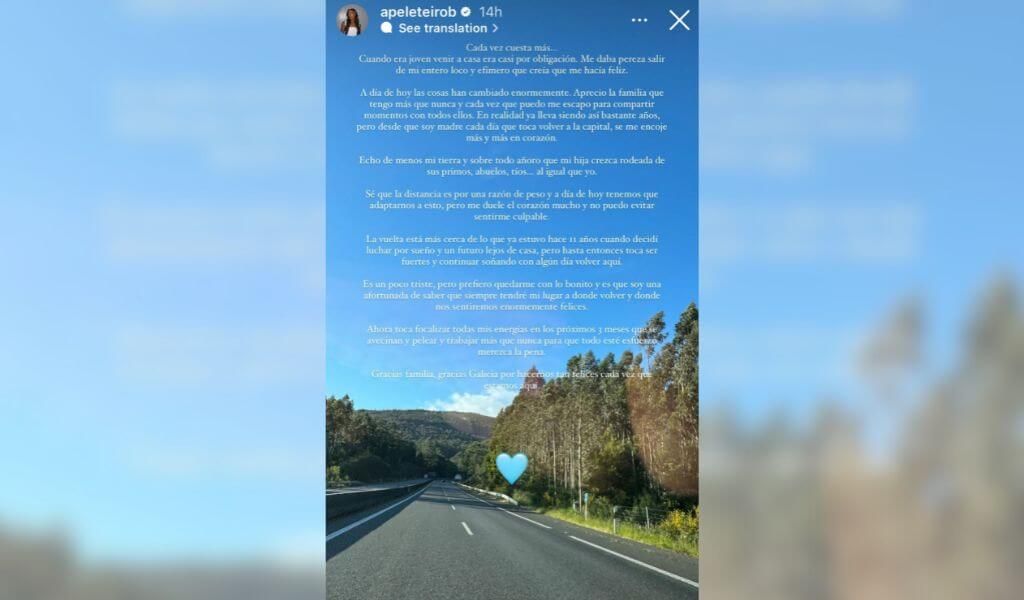  Las palabras de cariño de Ana Peleteiro a su tierra