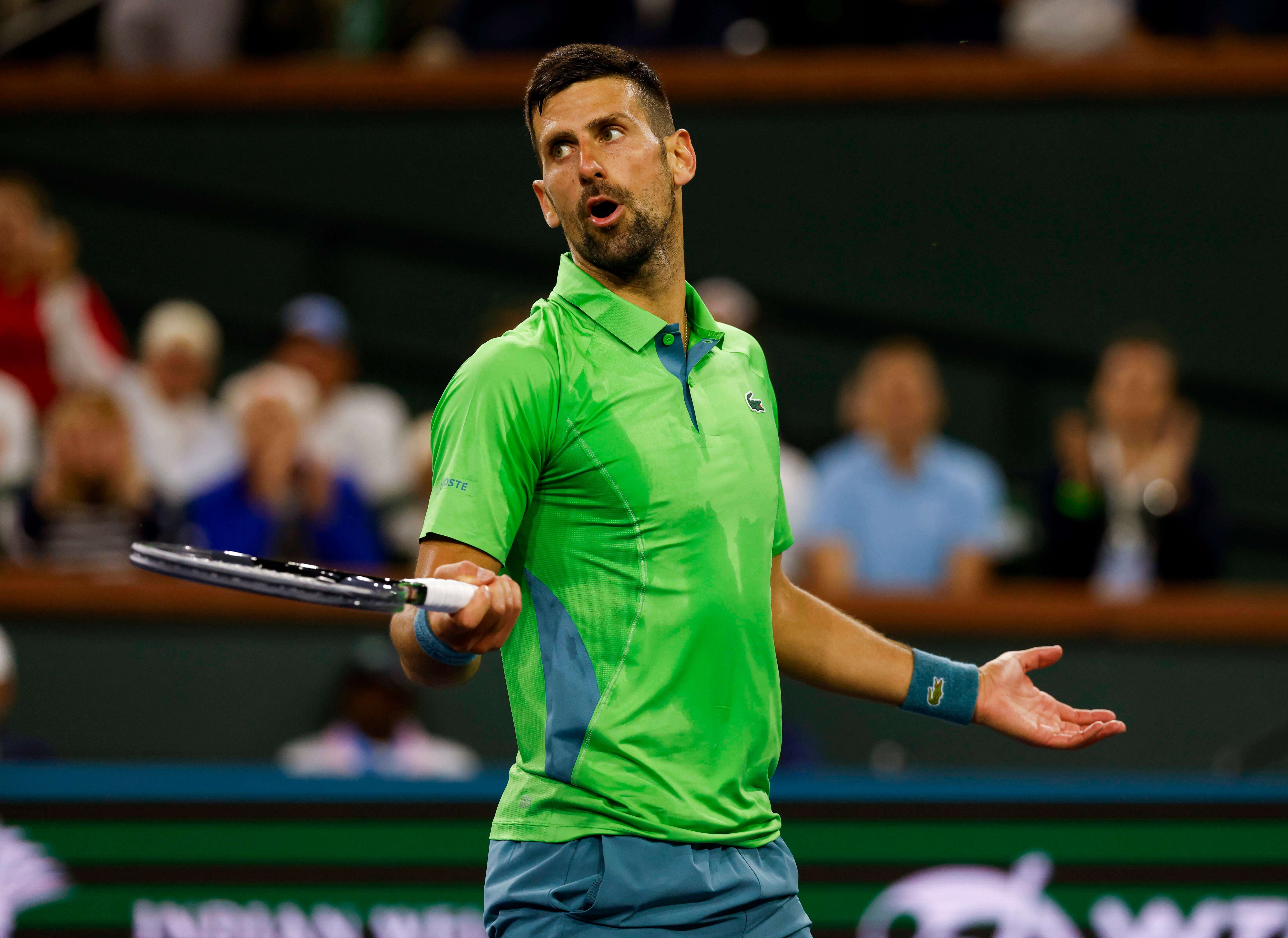  Novak Djokovic, tras caer eliminado Indian Wells 2024.