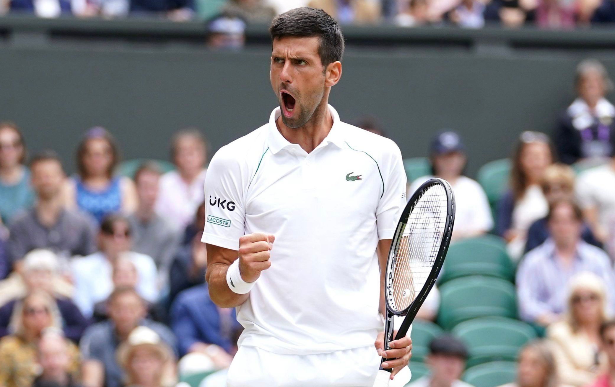  Novak Djokovic, durante un partido en Wimbledon 2021.