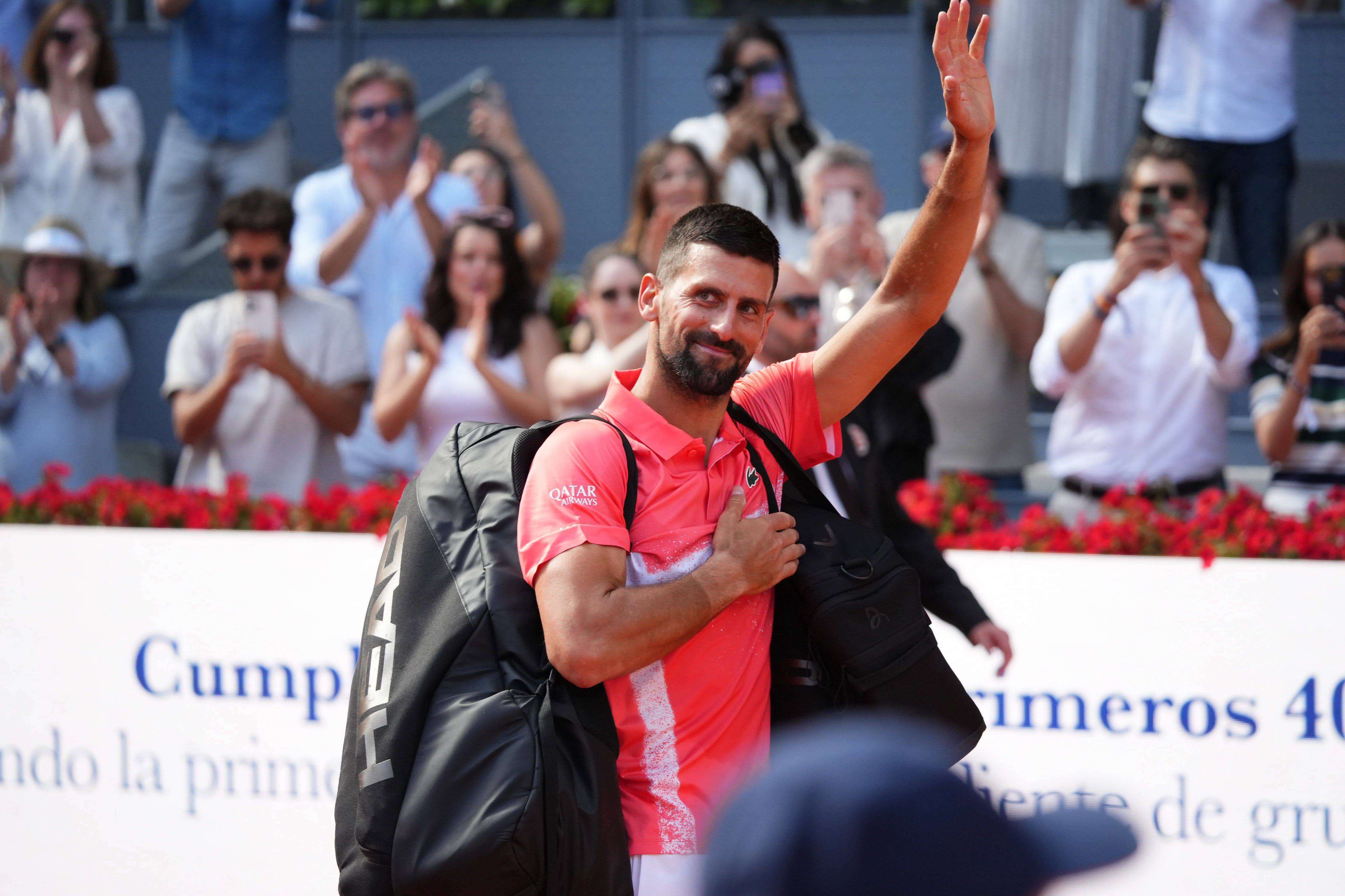 Novak Djokovic se despide tras perder con Matteo Arnaldi en Madrid.