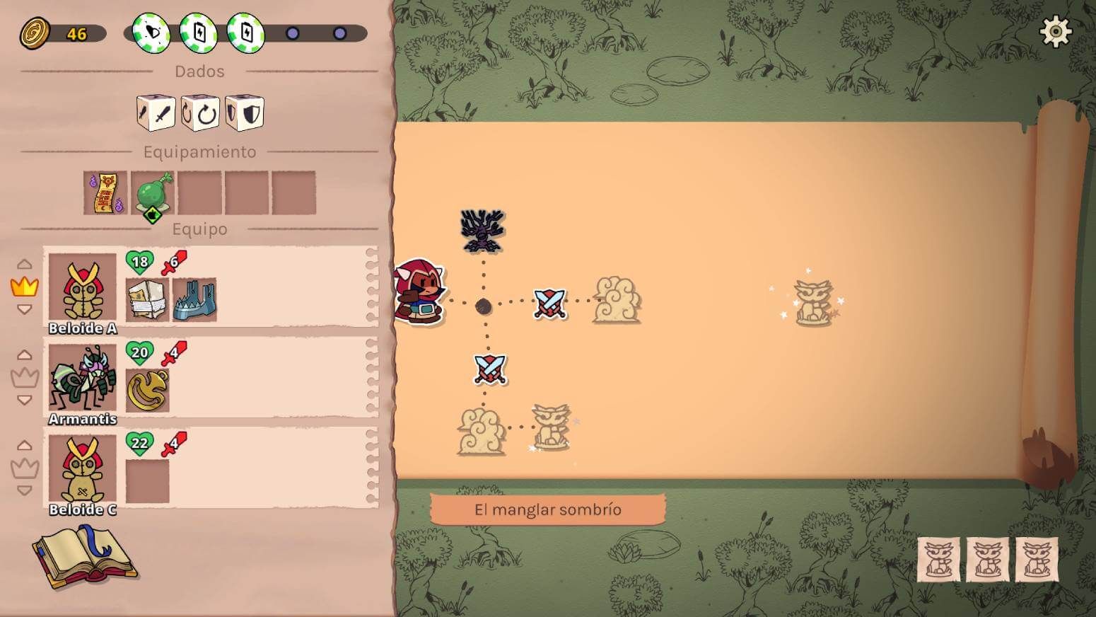  El menú de Dicefolk