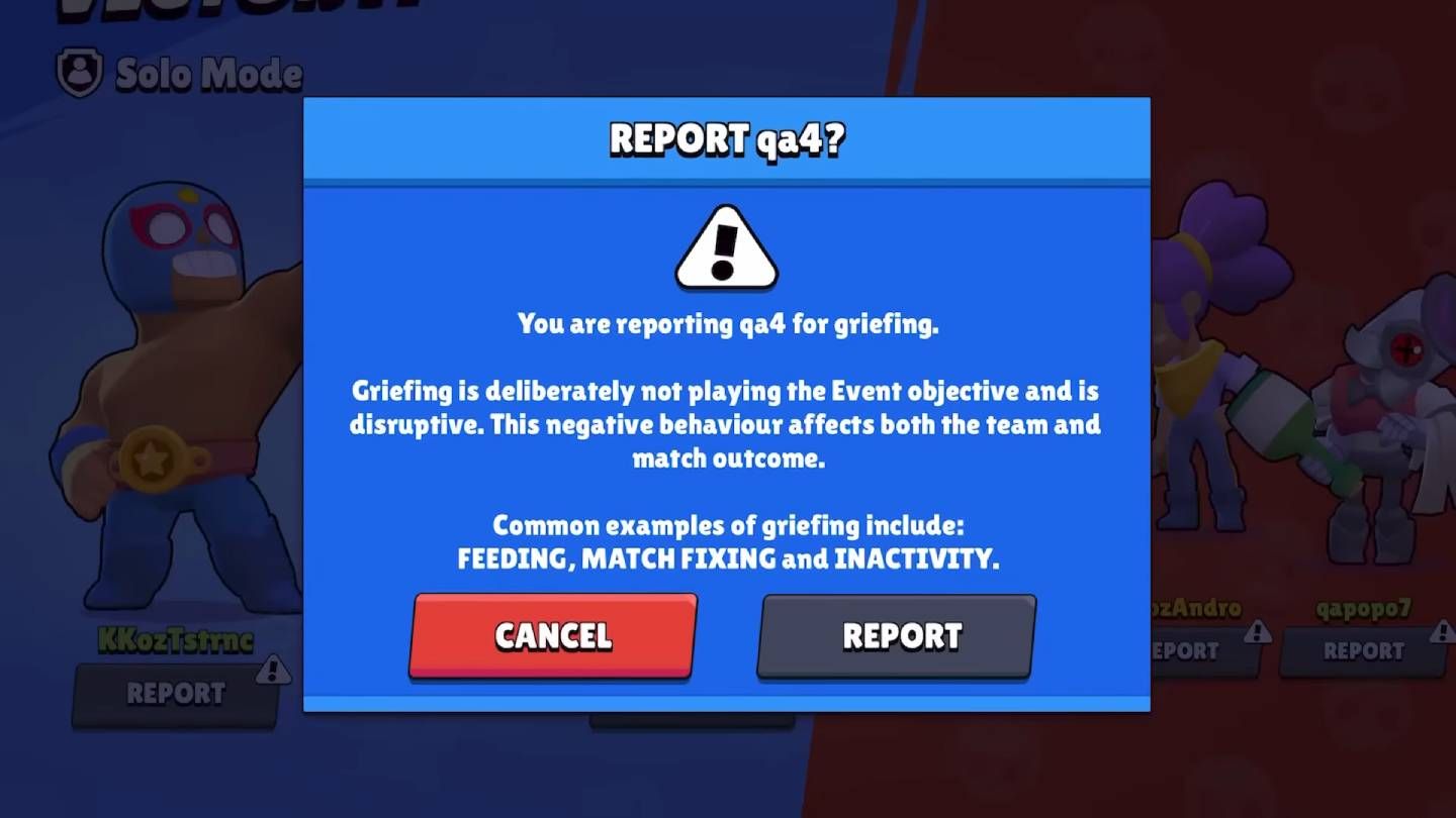  El reporte de jugador en Brawl Stars