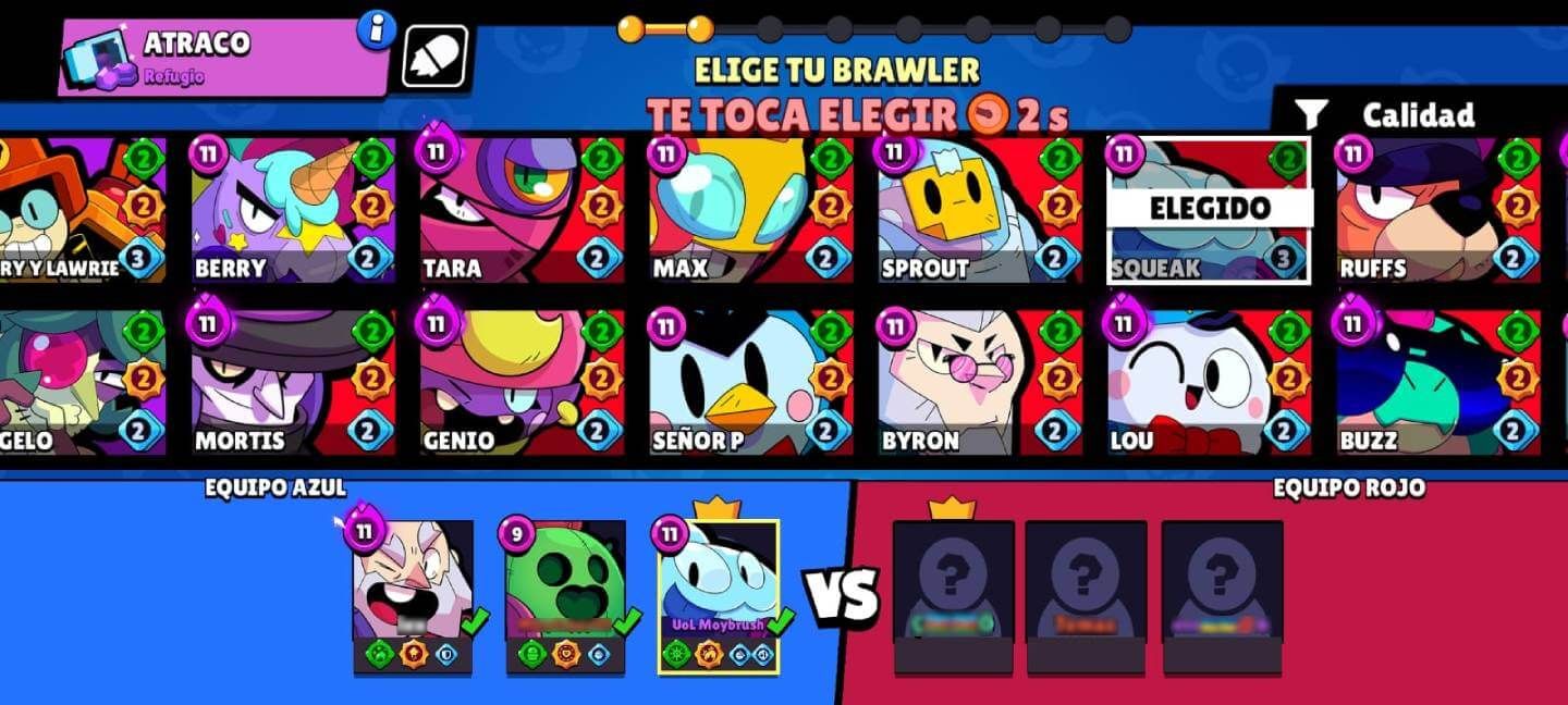  La elección de brawlers en el Competitivo de Brawl Stars