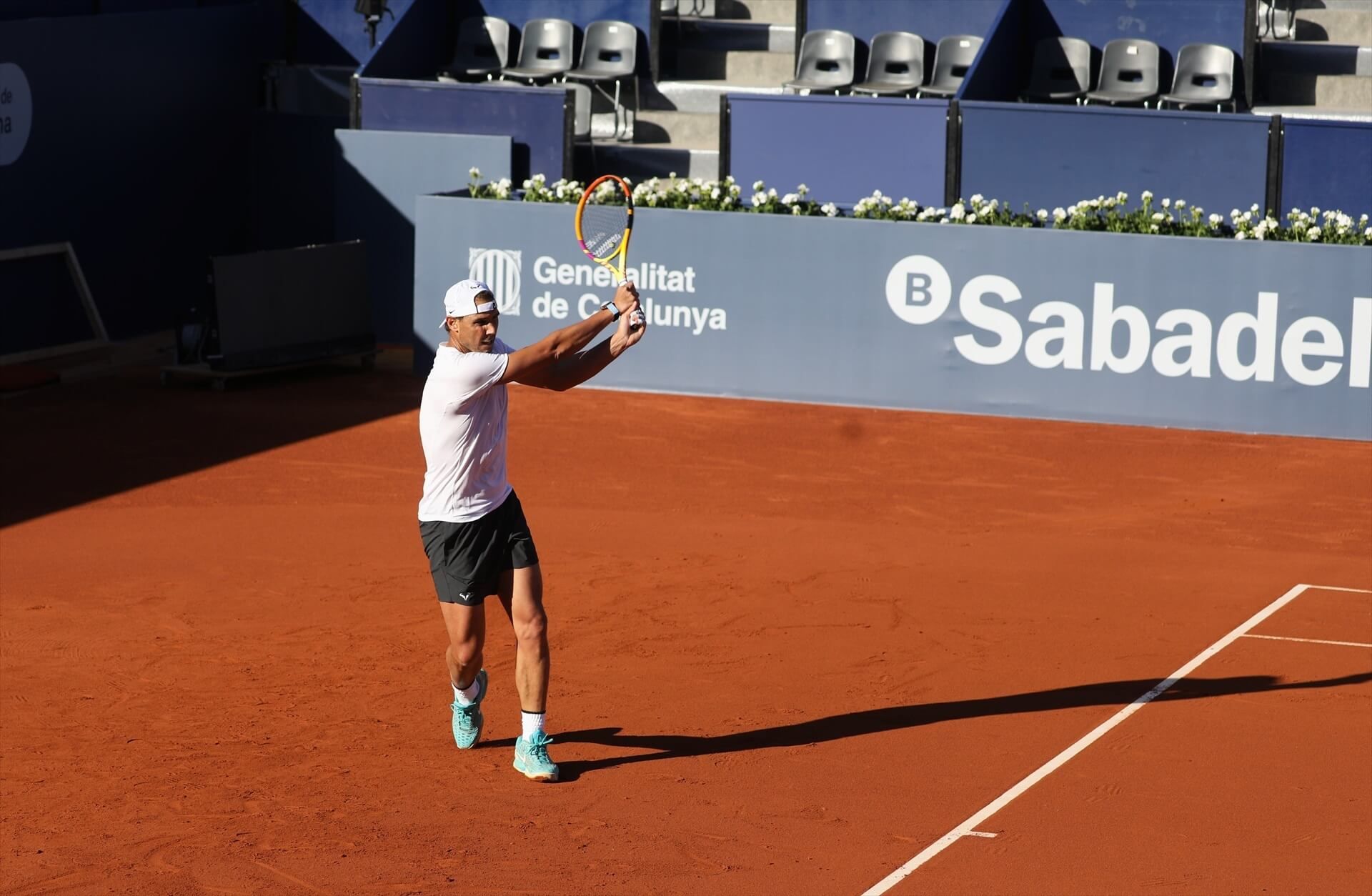  Rafa Nadal entrenando para el Conde de Godó